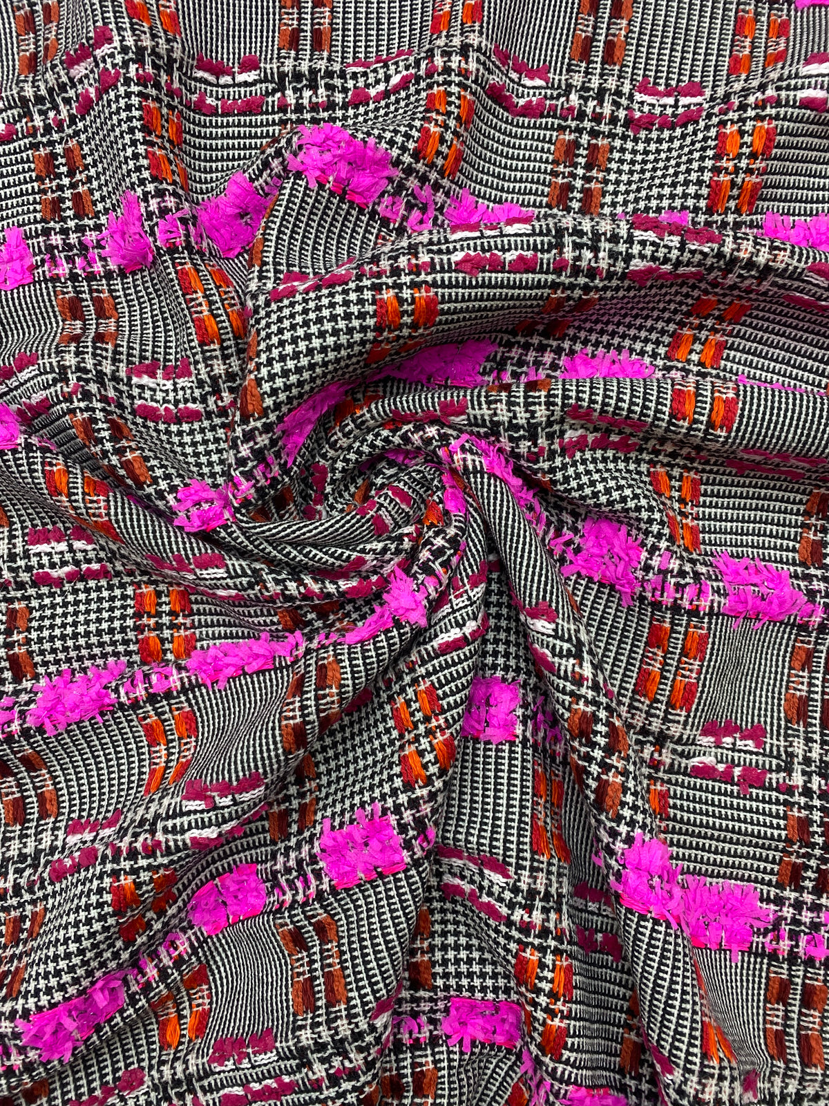 Boucle fantasie wol blend fluor