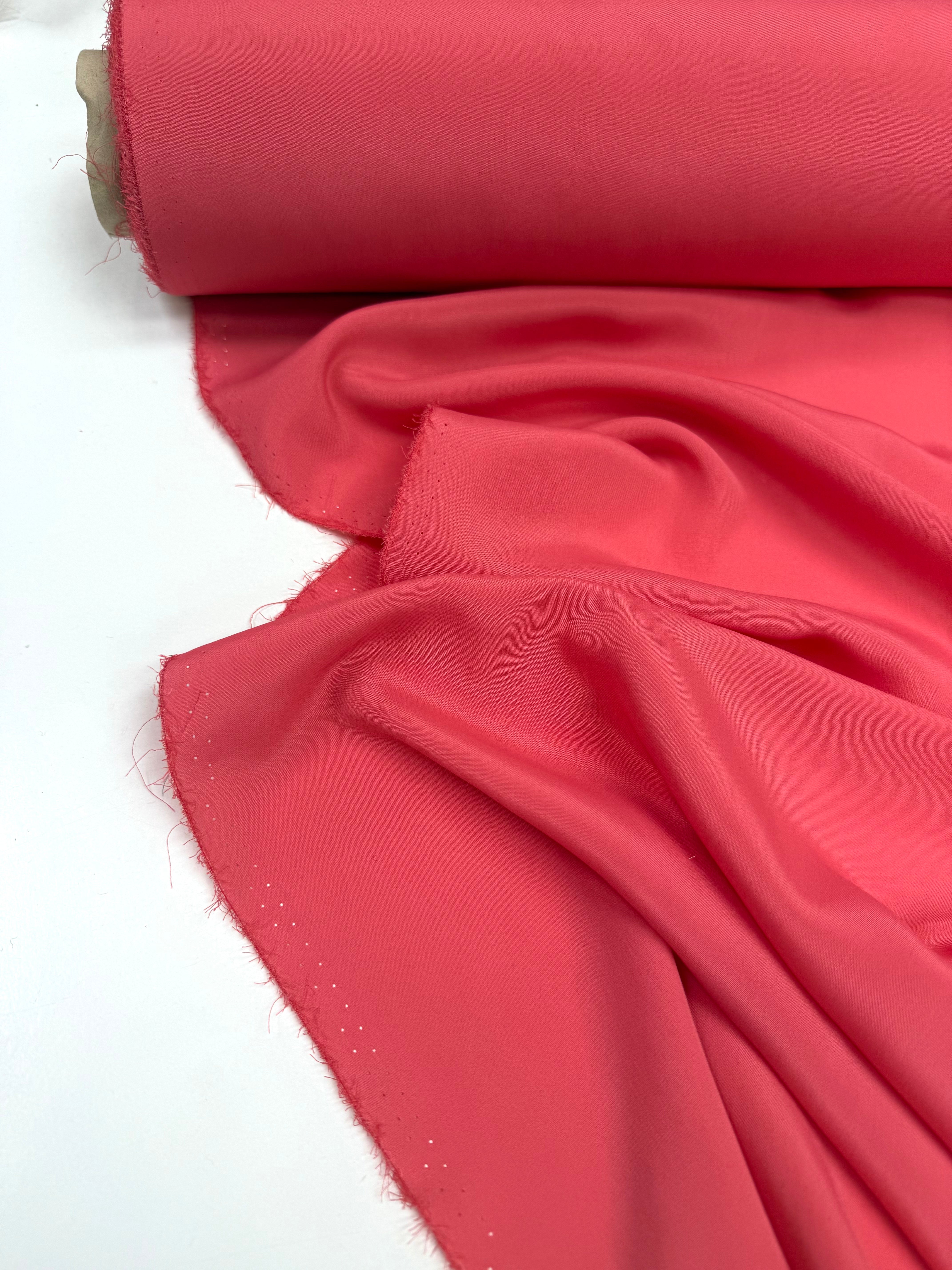Crepe acetate silk coral pink