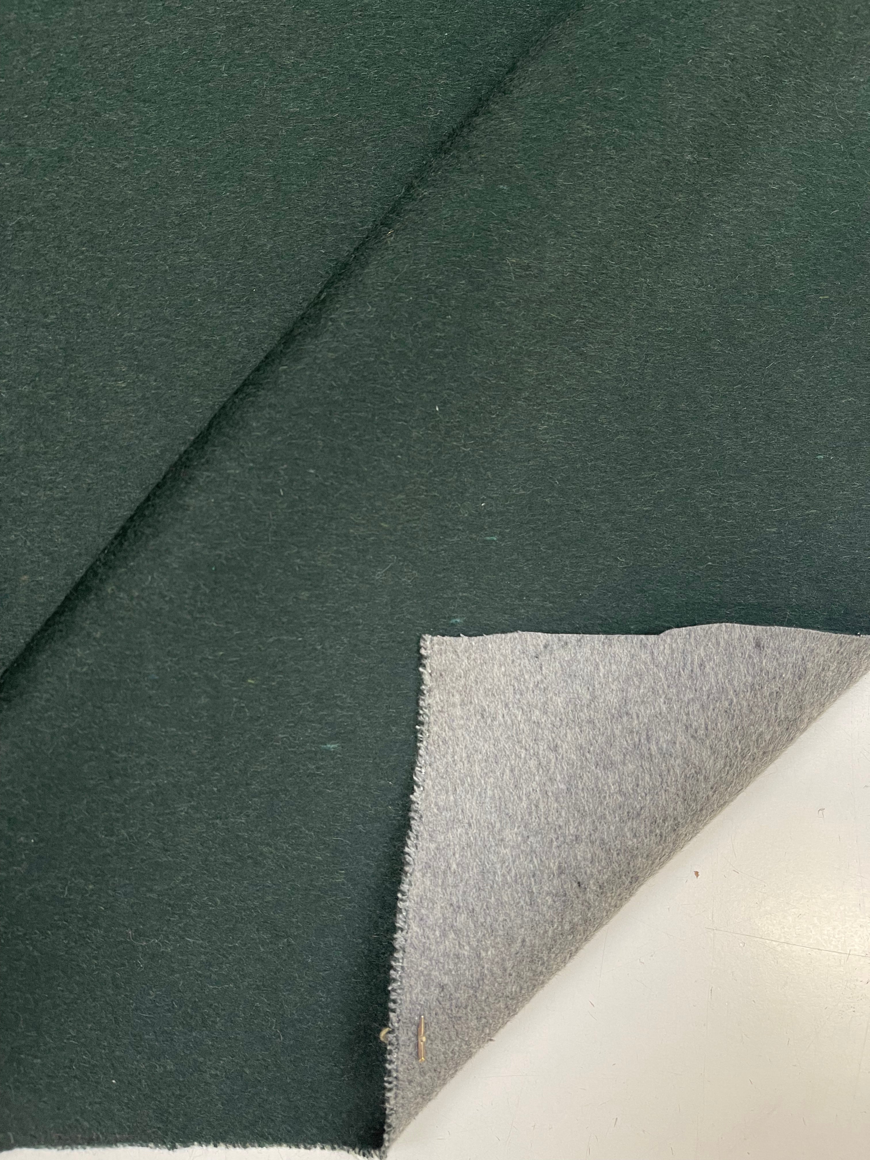 Splitable double face wool cashmere wool dark green/ grey melee