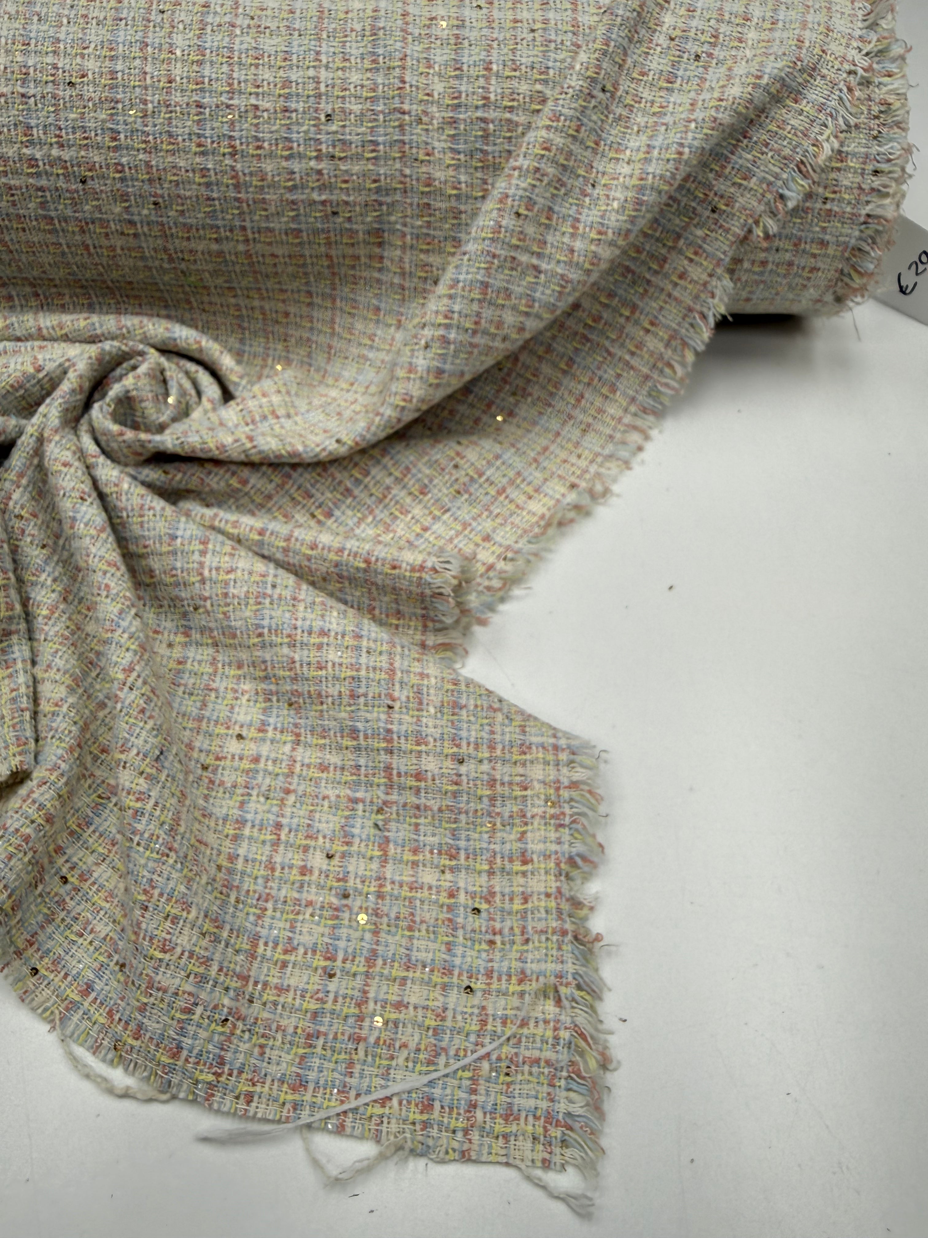 Boucle summer cotton blend pastel