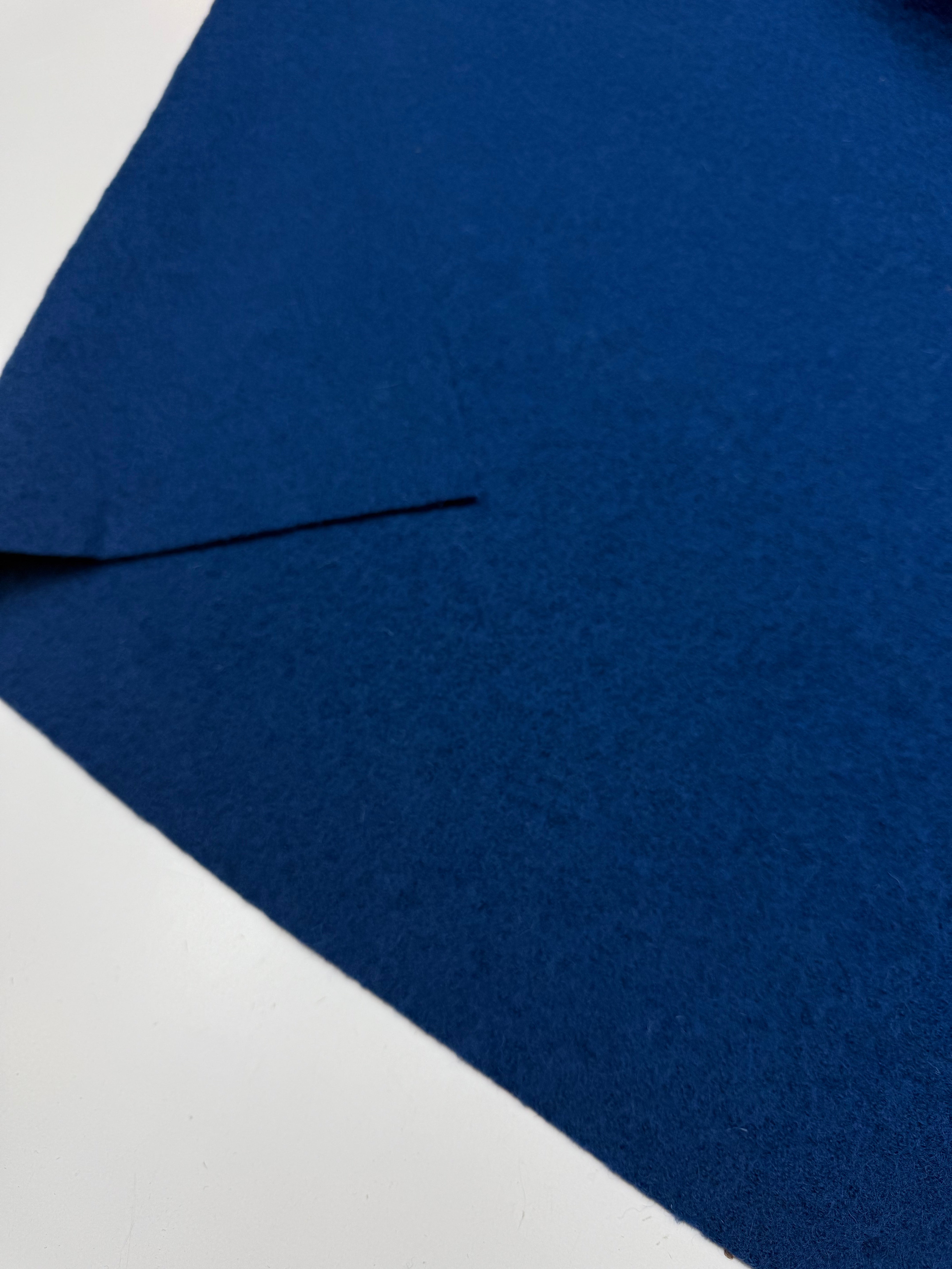 Boiled wool bright blue.