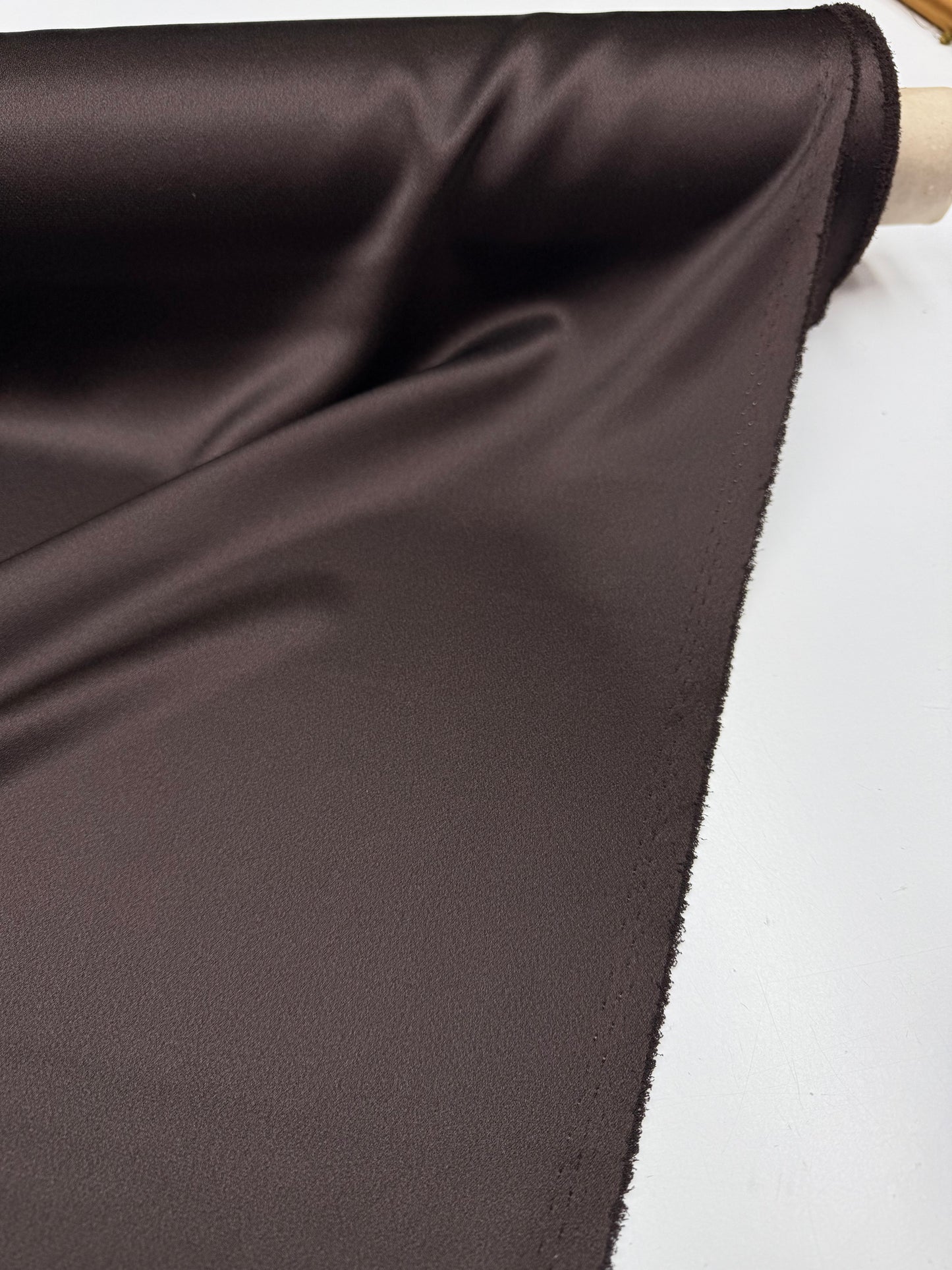 Crepe satin Cady chocolate brown