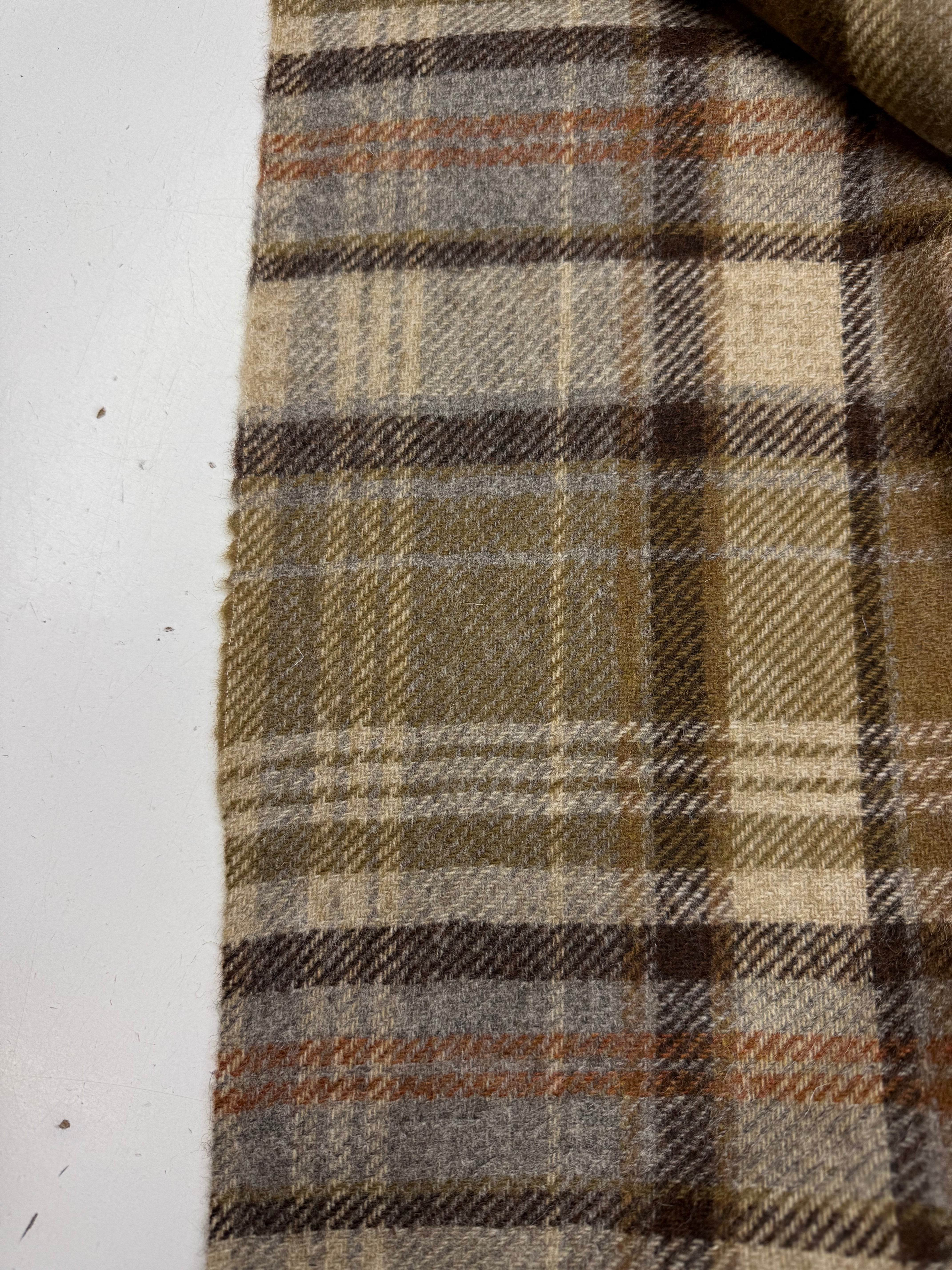 Wool check ochre beige brown purple 4. gray