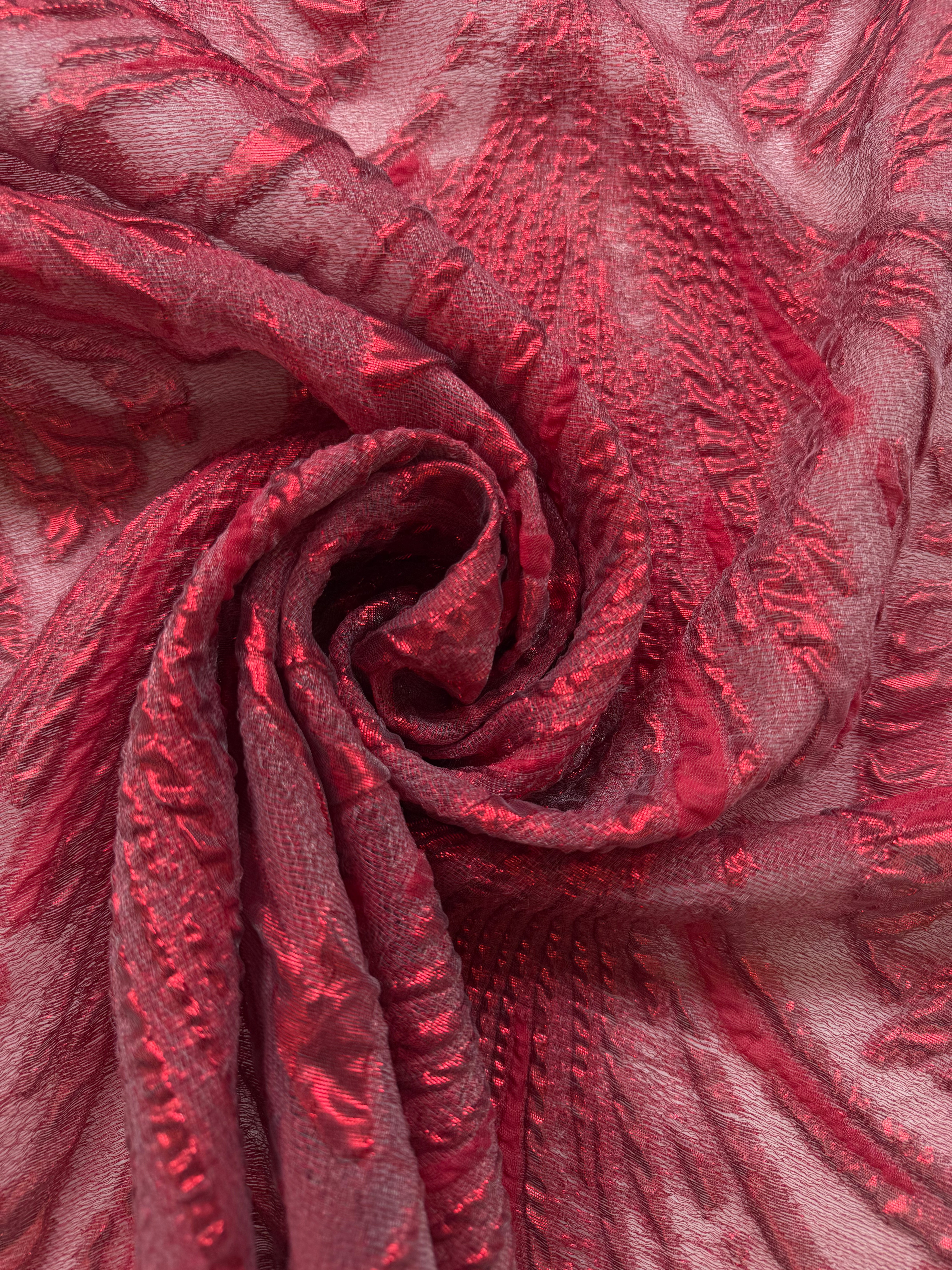 Poly lurex art deco in rood