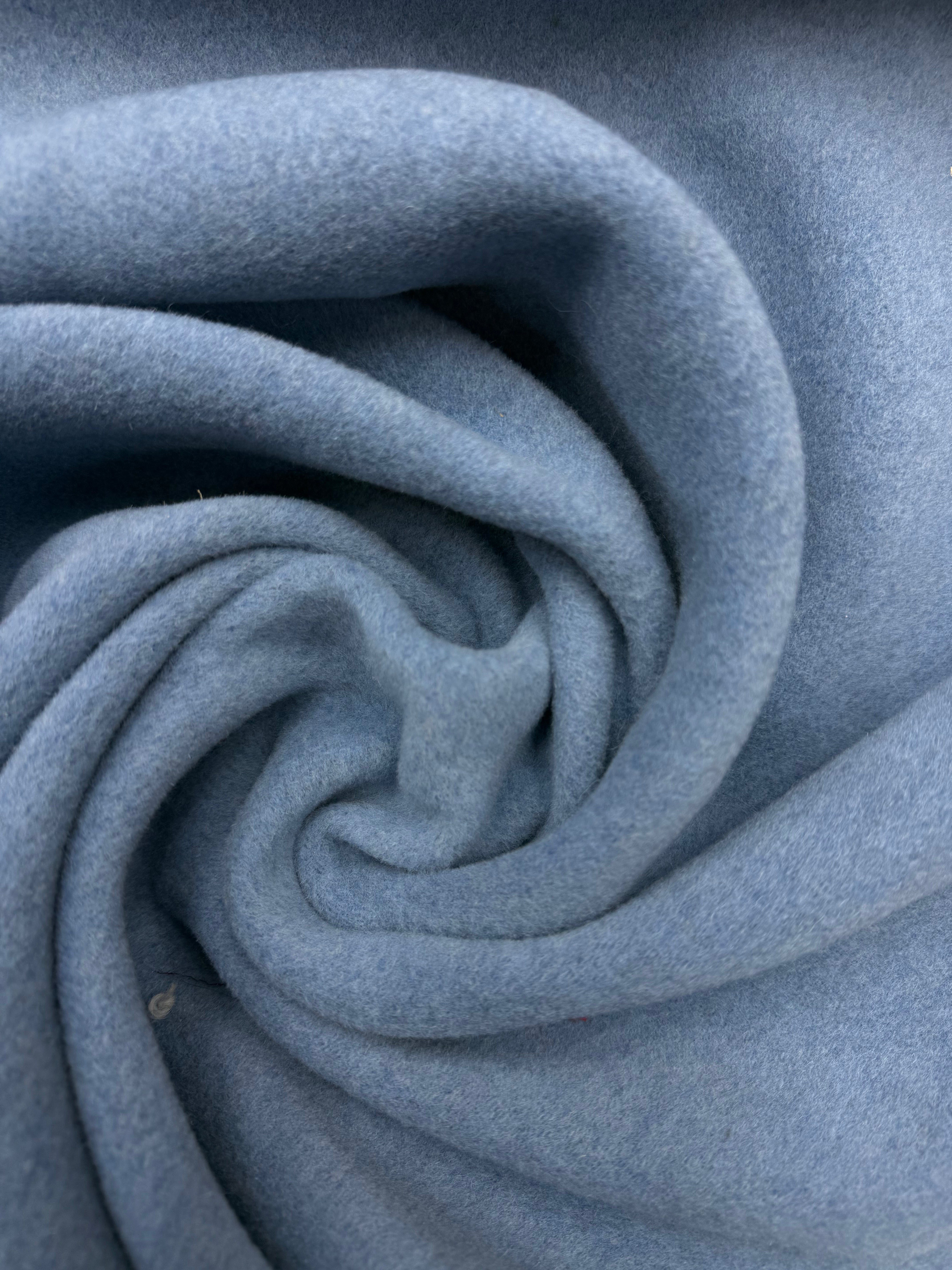 Wol mantel blauw