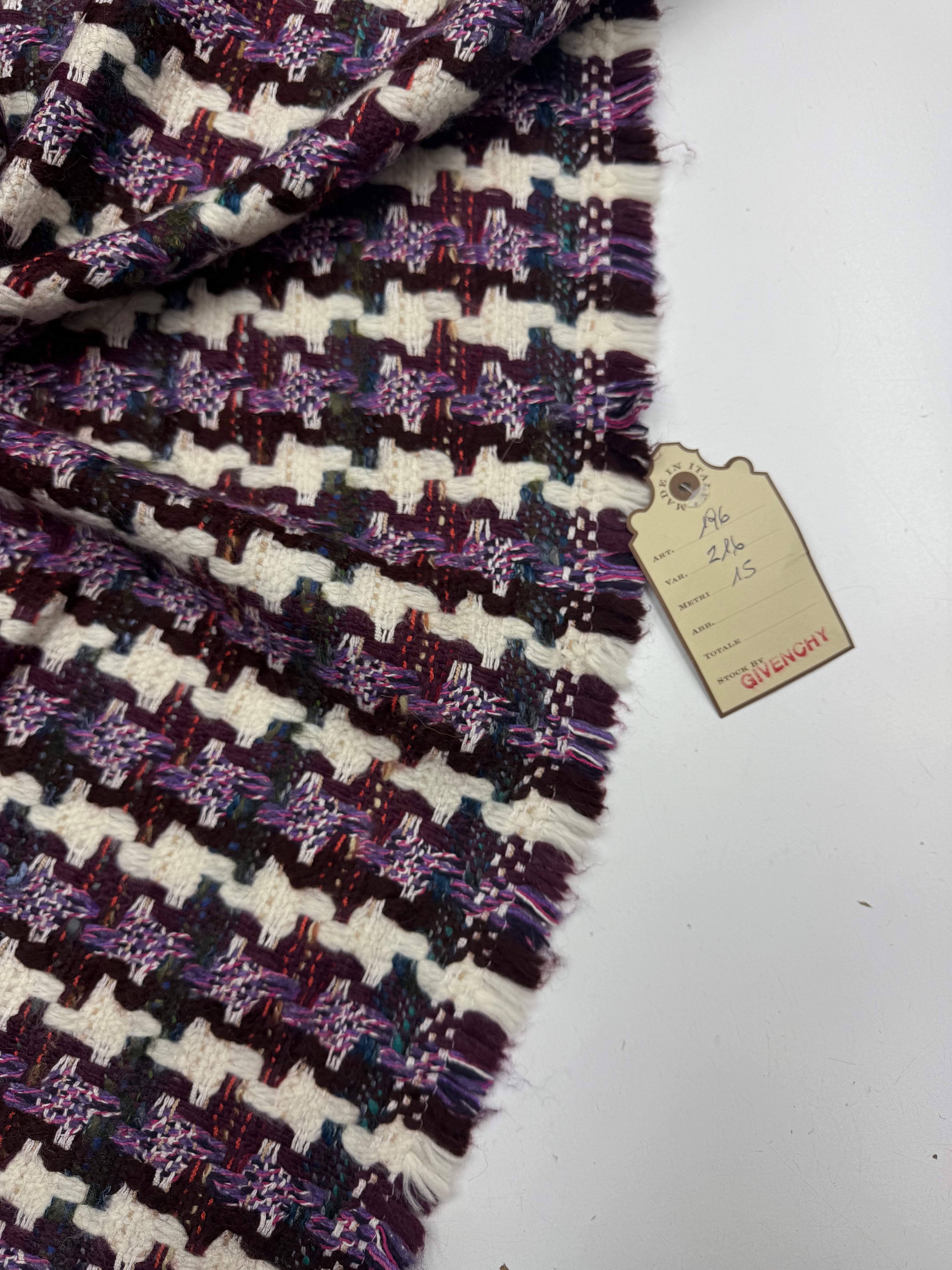 Linton wool boucle purple red