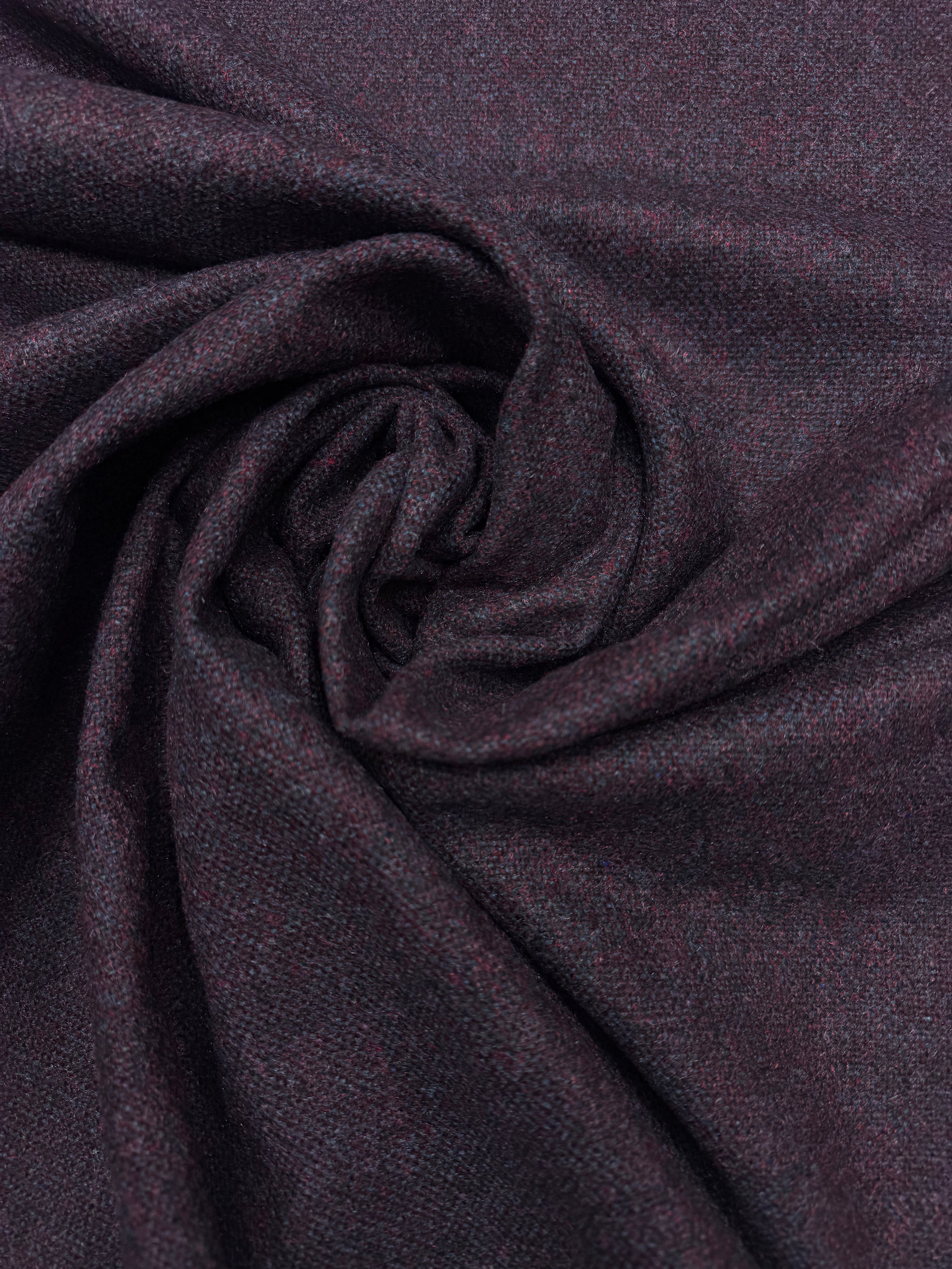 Wol pantalon dikte gemêleerd paars blauw