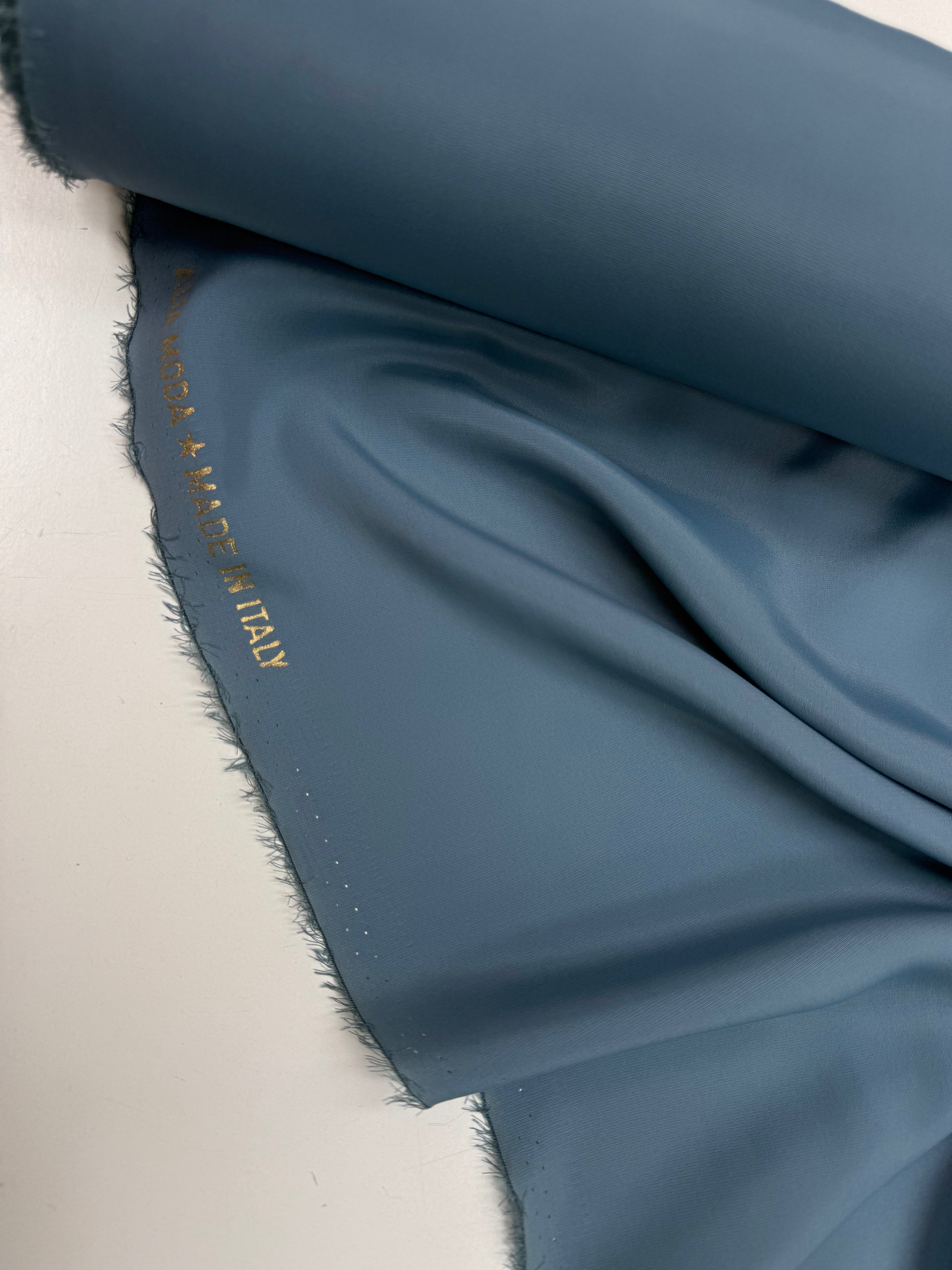 Crepe acetate silk grayish blue