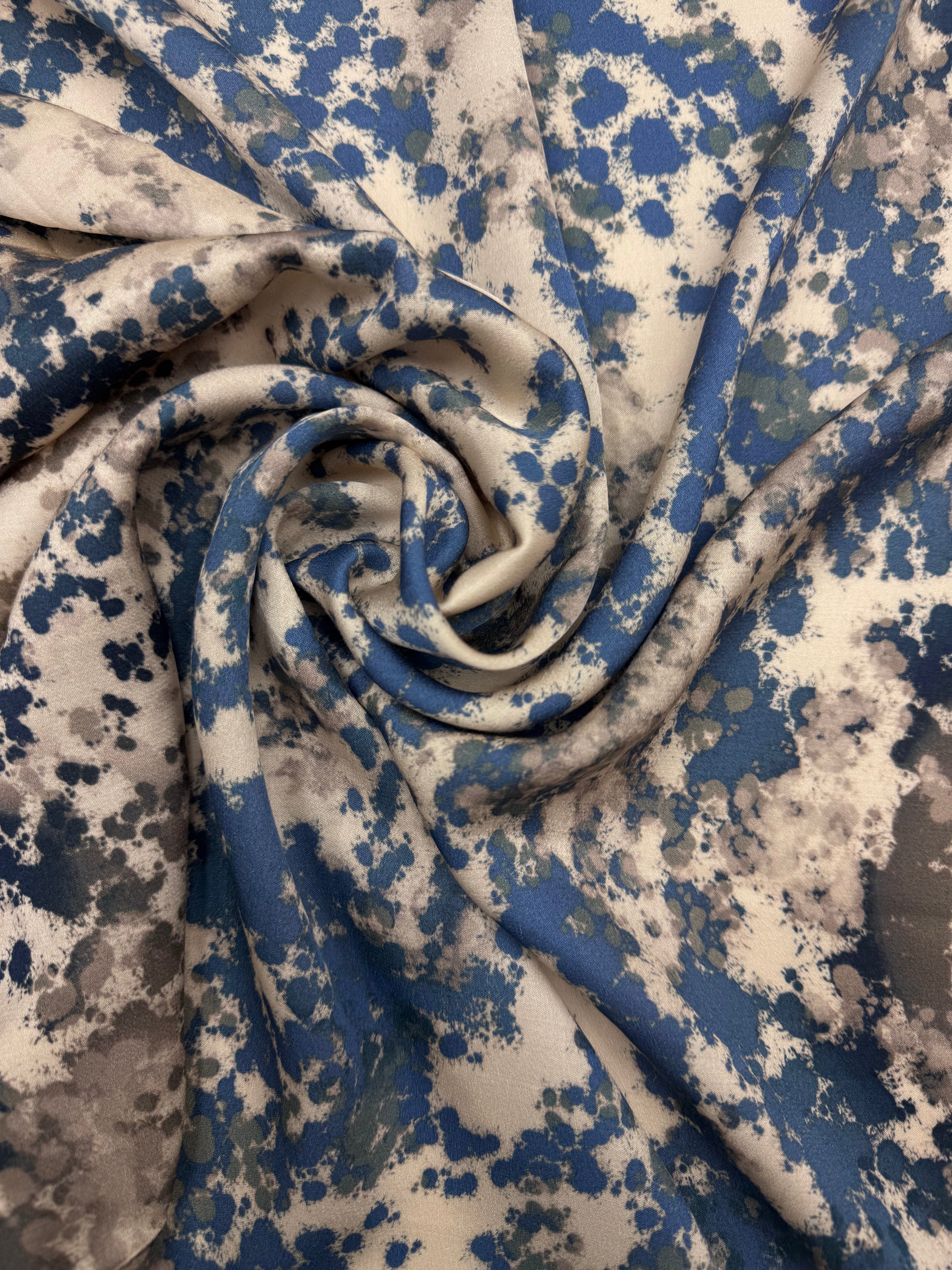 Satijn binding petrol denim spetters