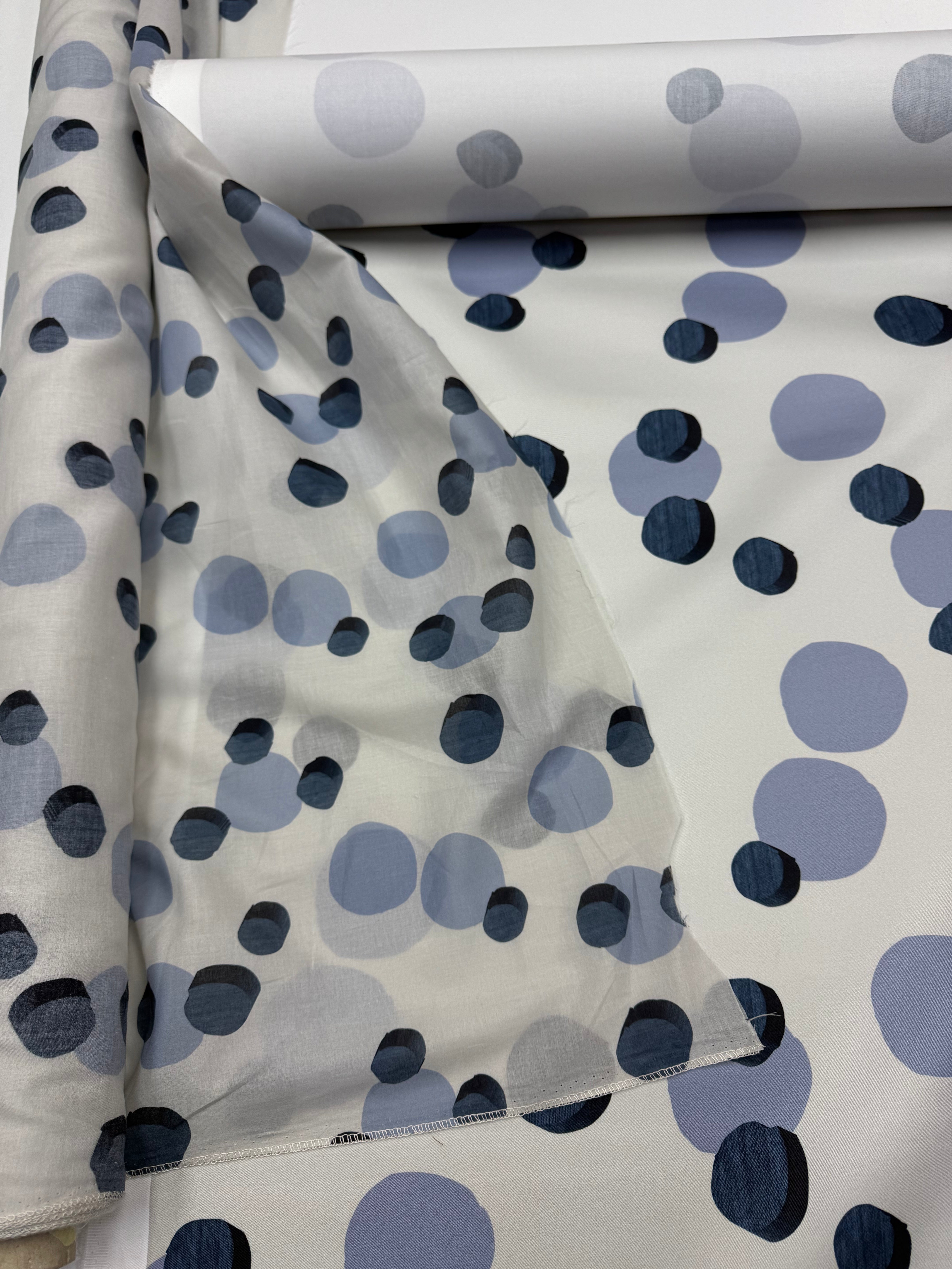 Cotton twill medium thickness irregular dots