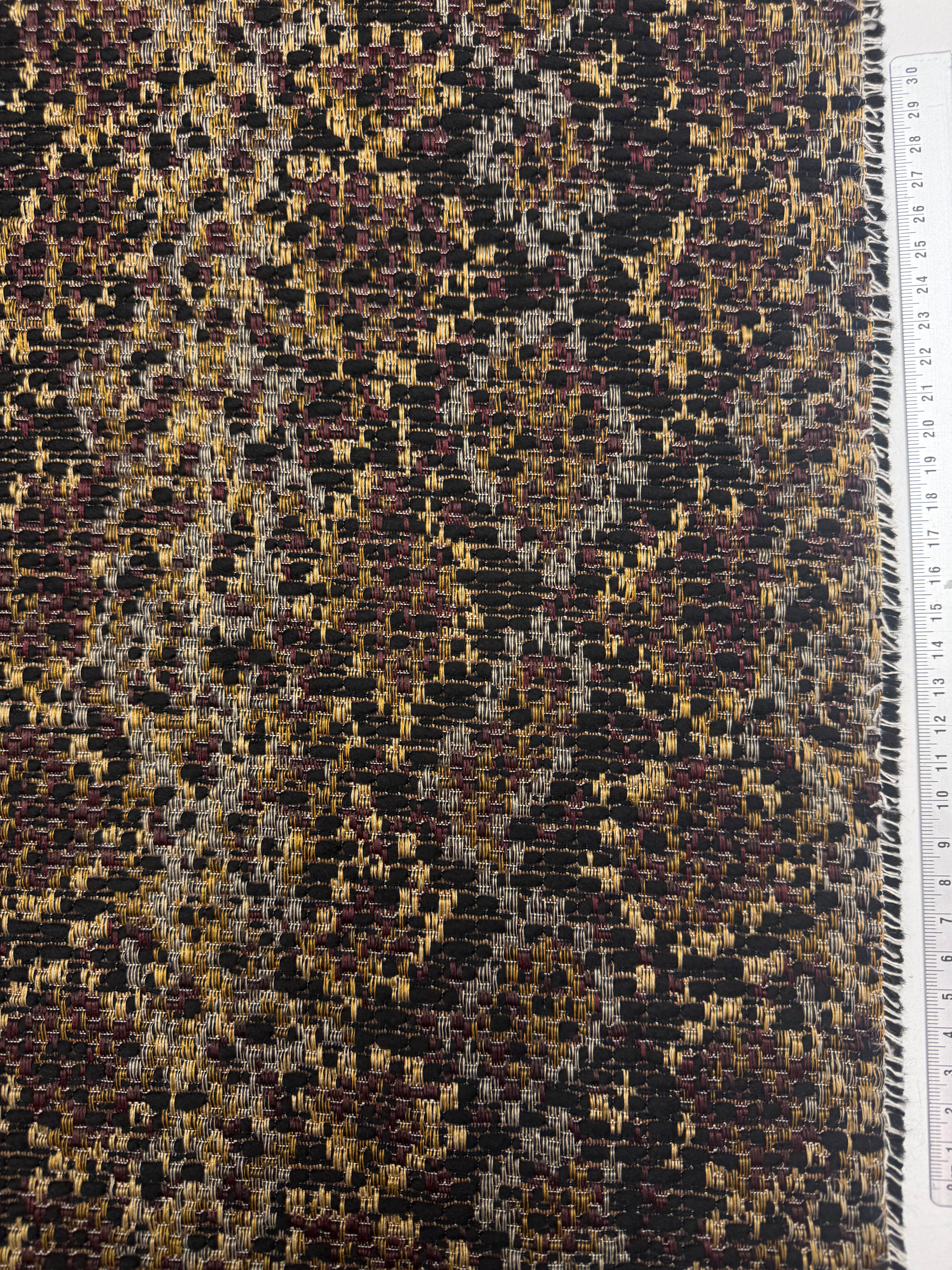 Jacquard abstract animal brown burgundy black gold