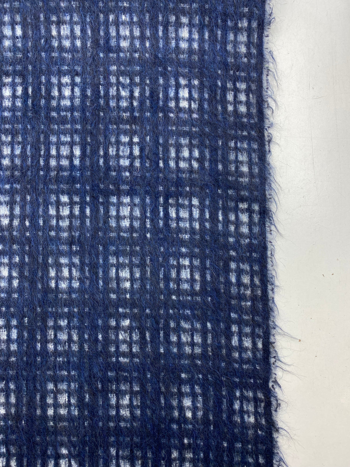 Wol ruit harig blauw
