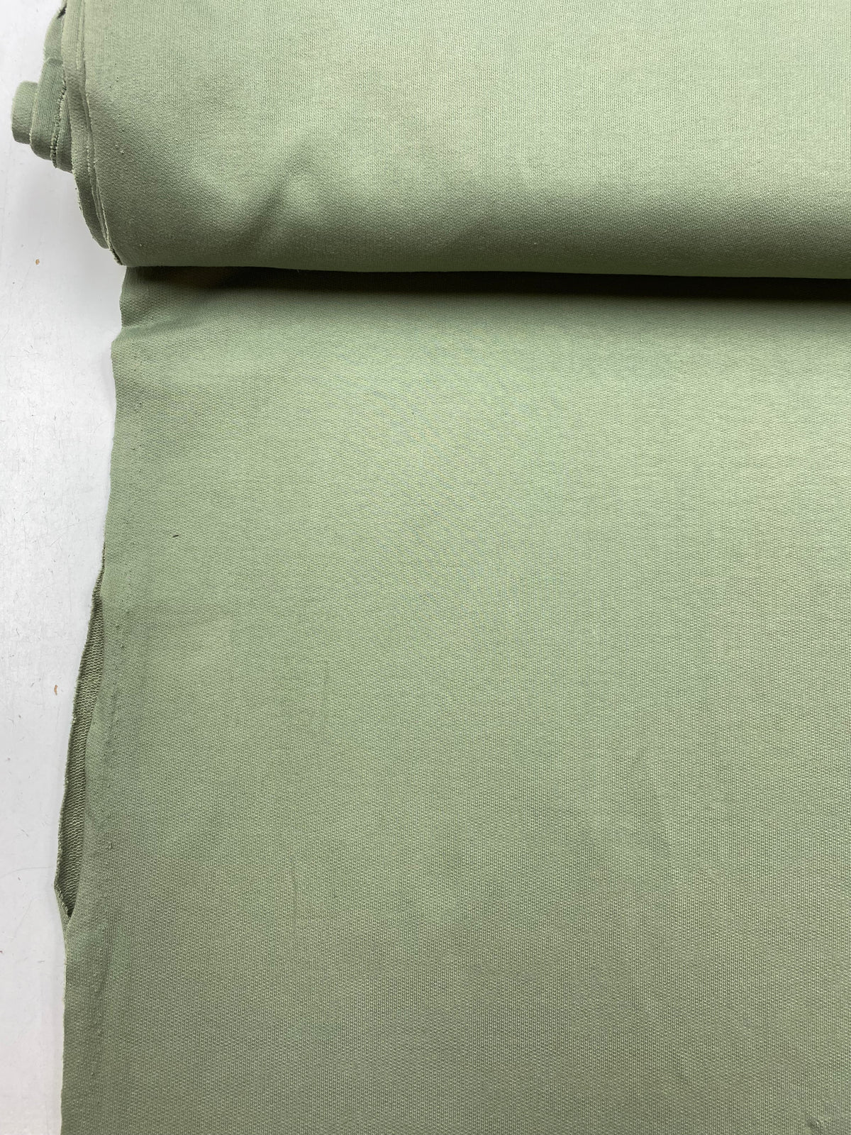 French terry cotton sage green