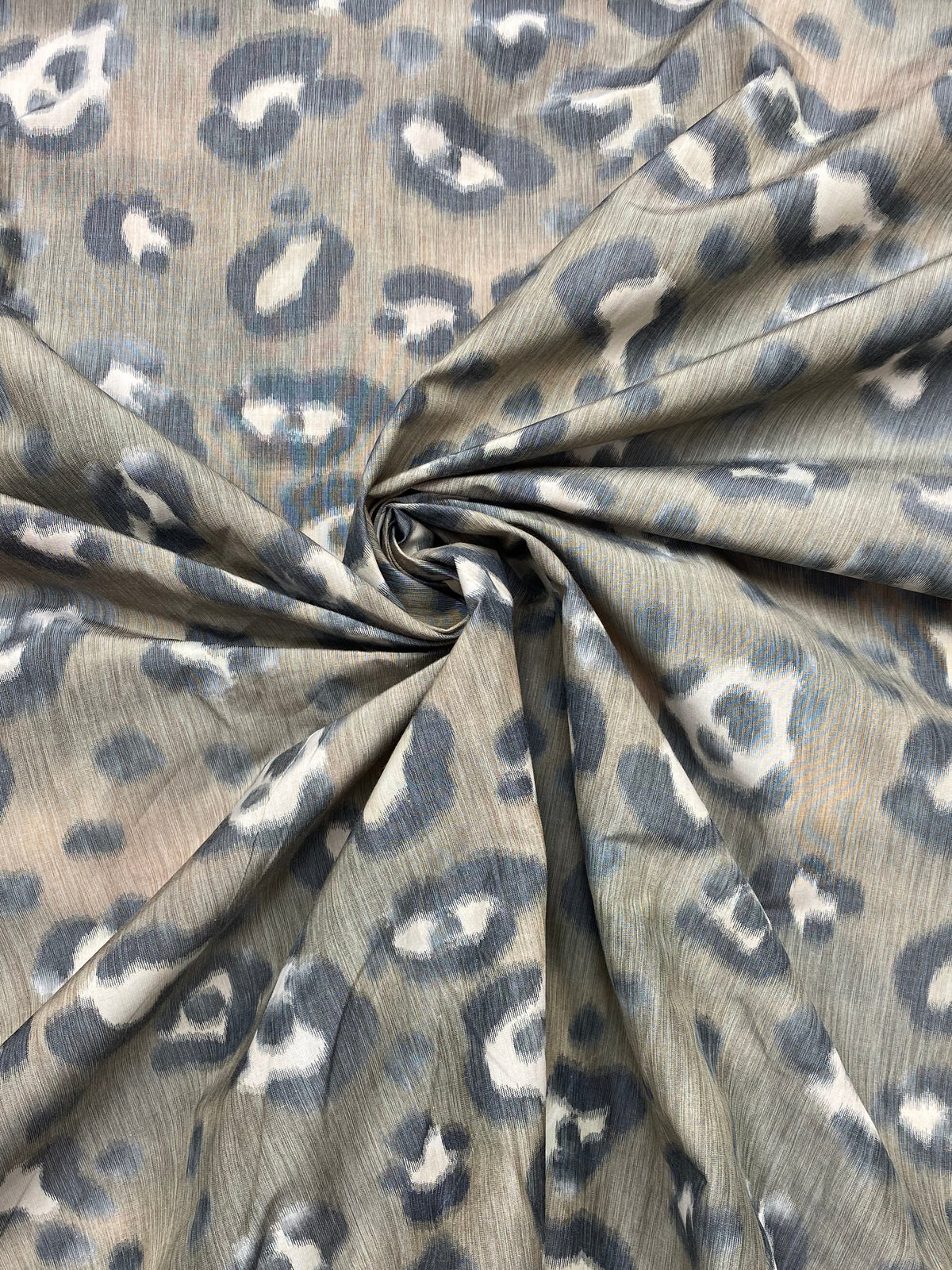 Washed Ikat leopard katoen/poly