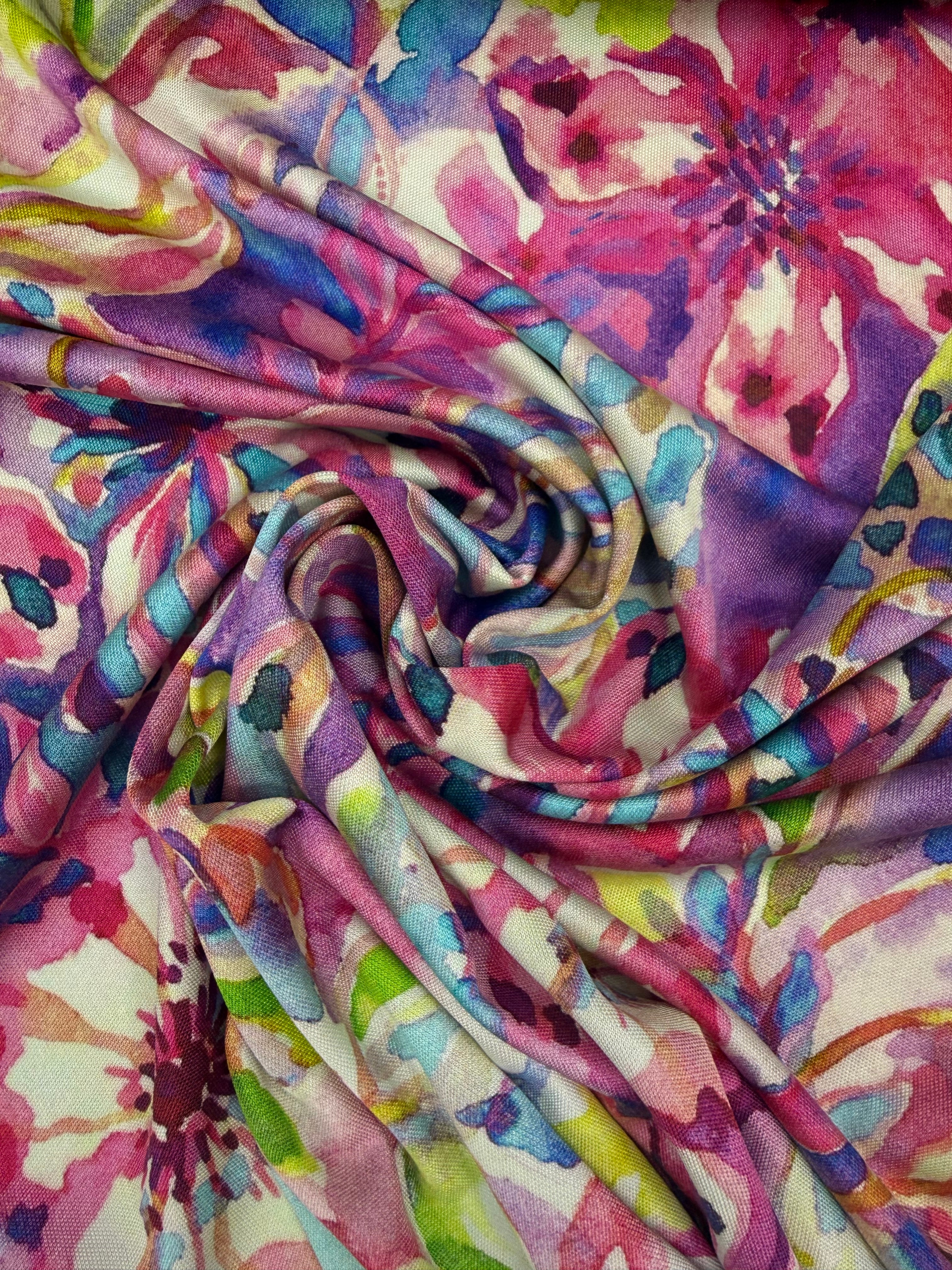 Zijden jersey ss2026 floral water print