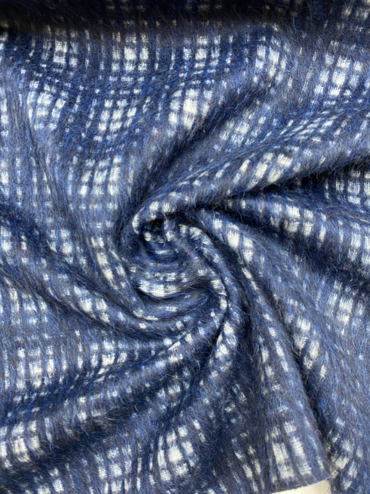 Wol ruit harig blauw