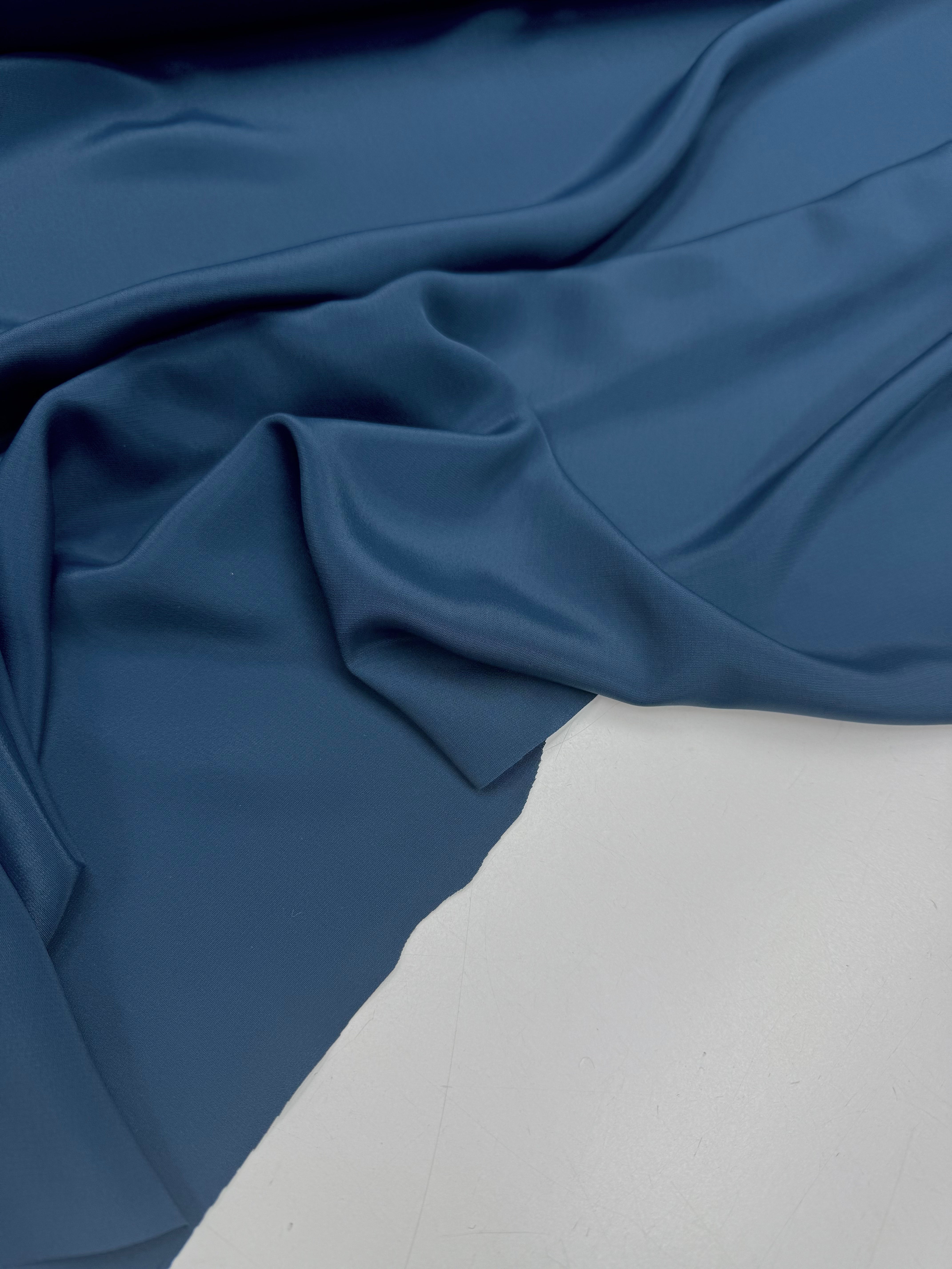 Crepe acetate silk space blue