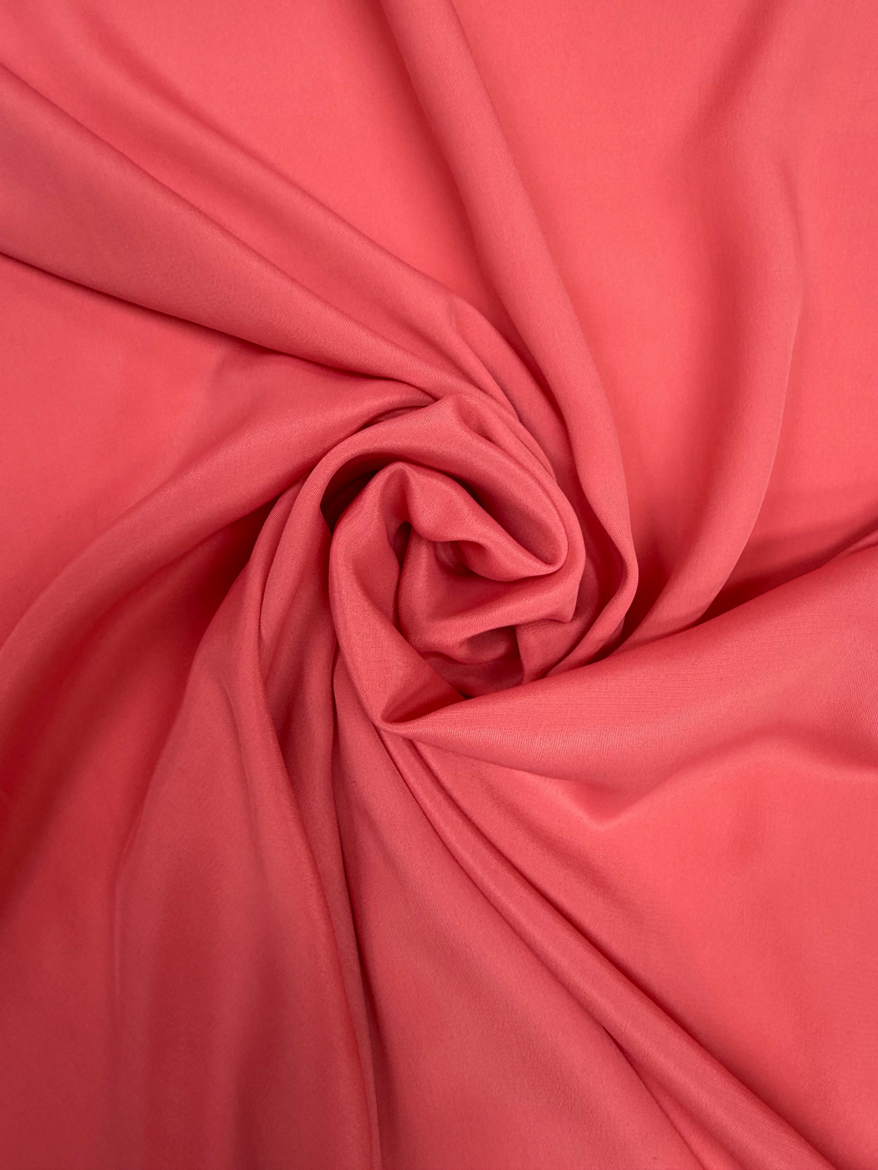 Crepe accetaat zijden koraal roze