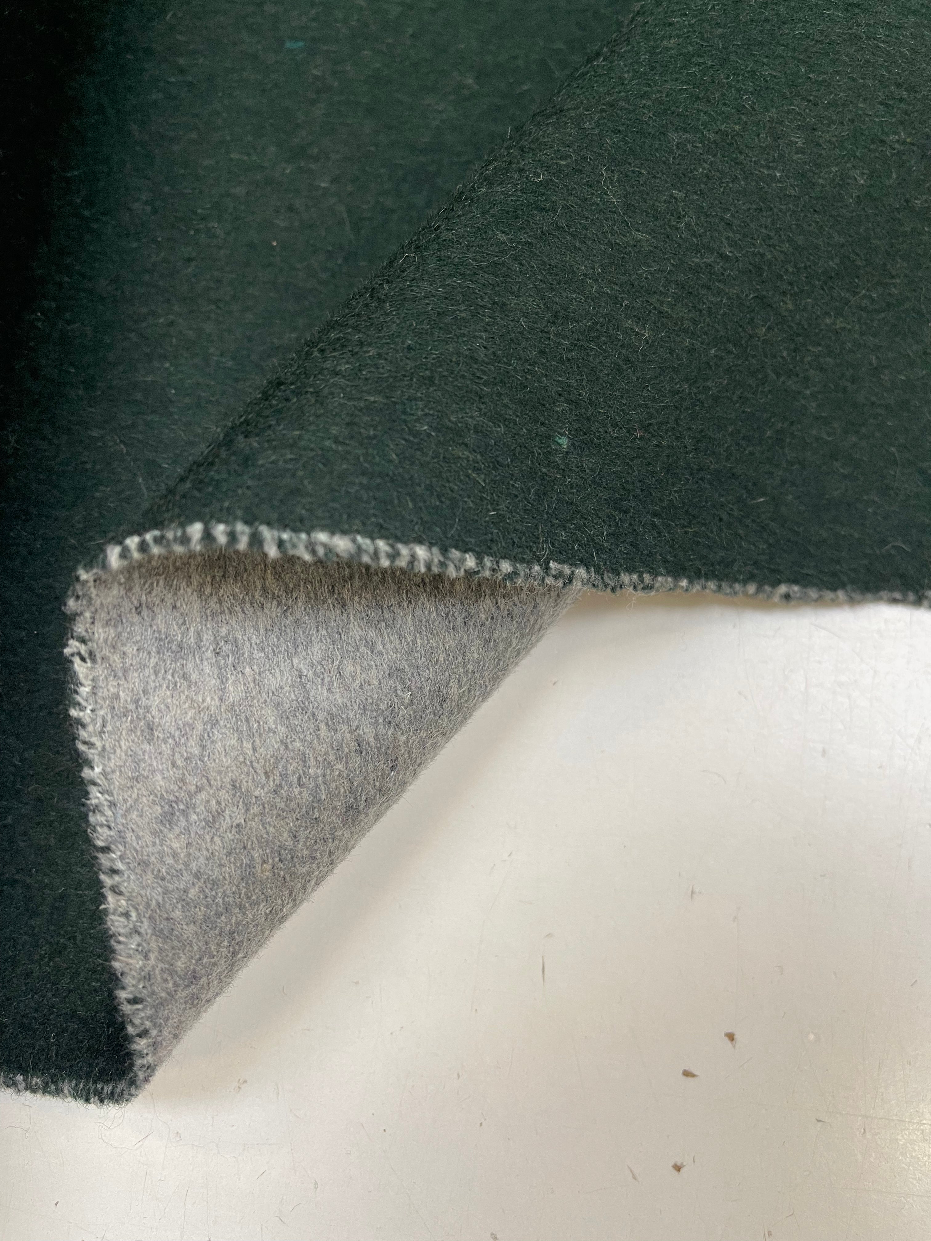 Splitable double face wool cashmere wool dark green/ grey melee