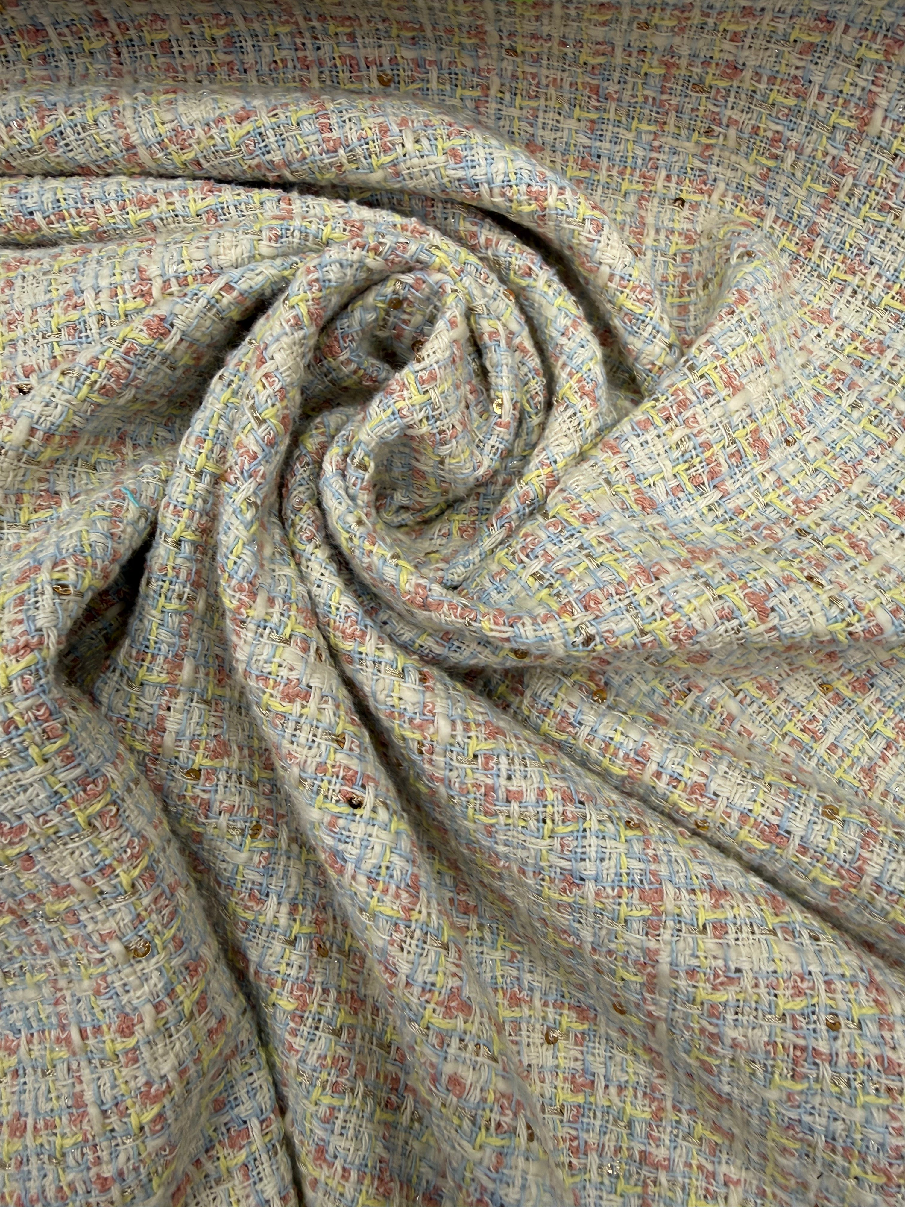 Boucle summer cotton blend pastel