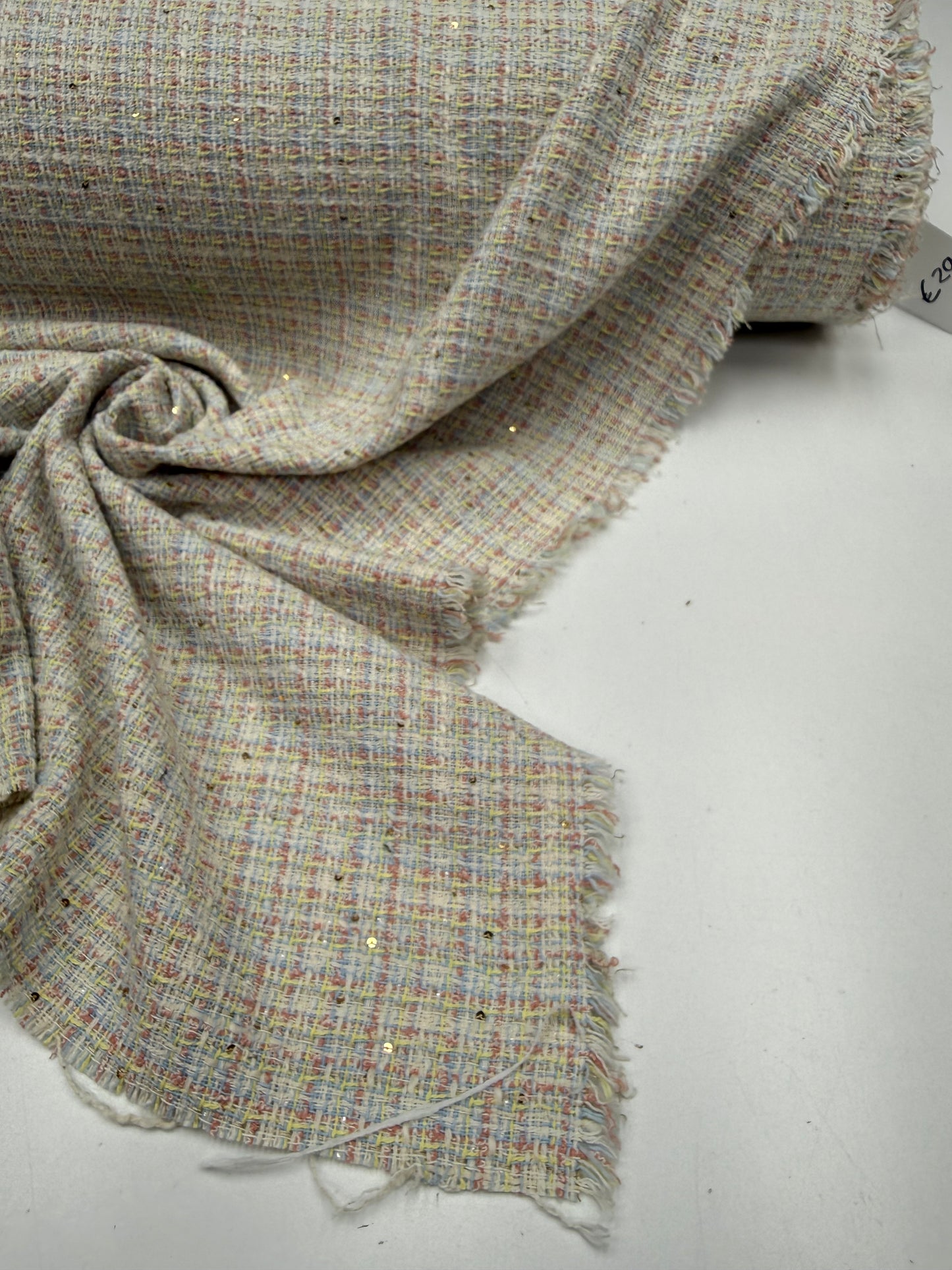 Boucle summer cotton blend pastel