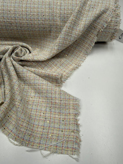 Boucle summer cotton blend pastel