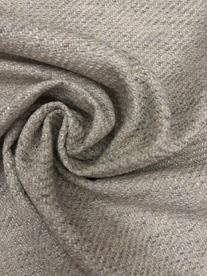 Boucle katoen blauw groen crème