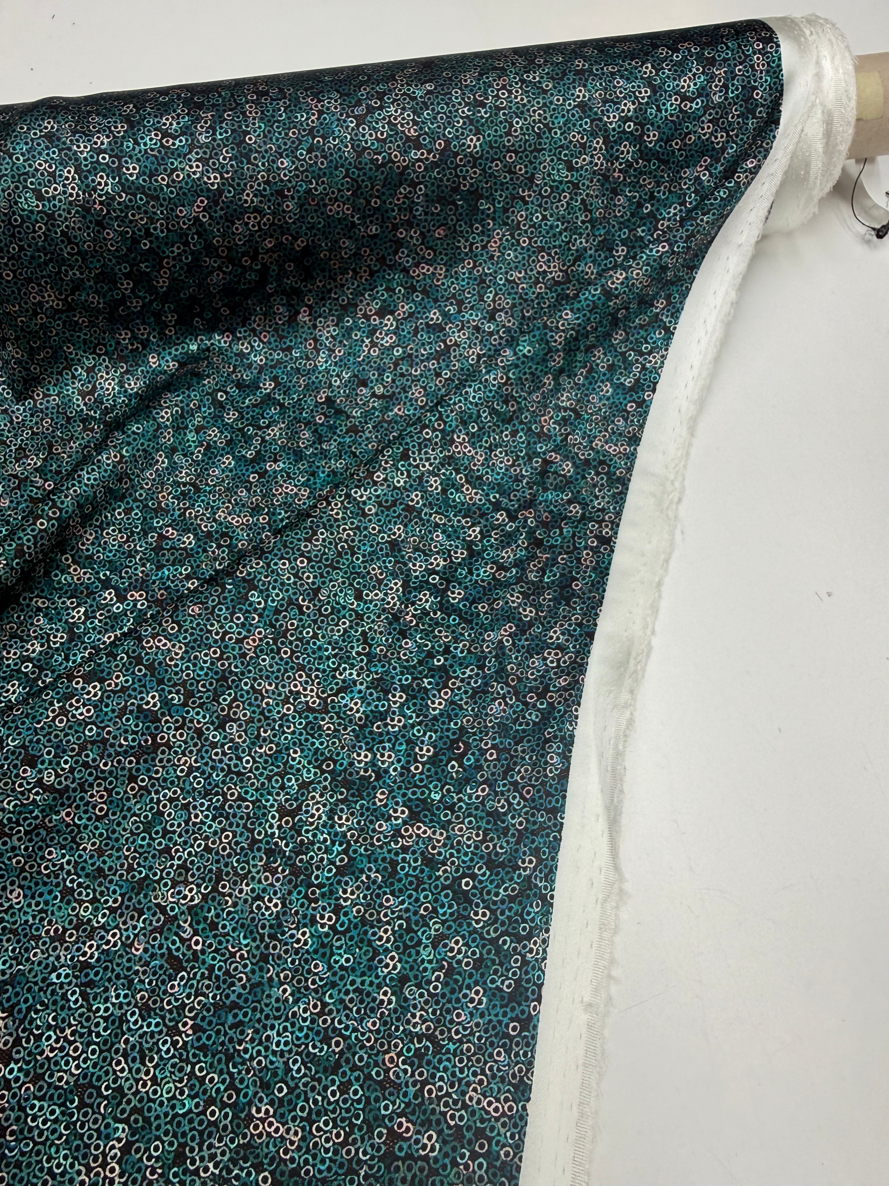 Zijden satijn print stretch pailetten print