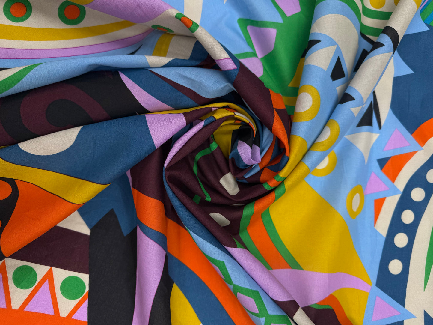 Batist Cotton met grote grafische print