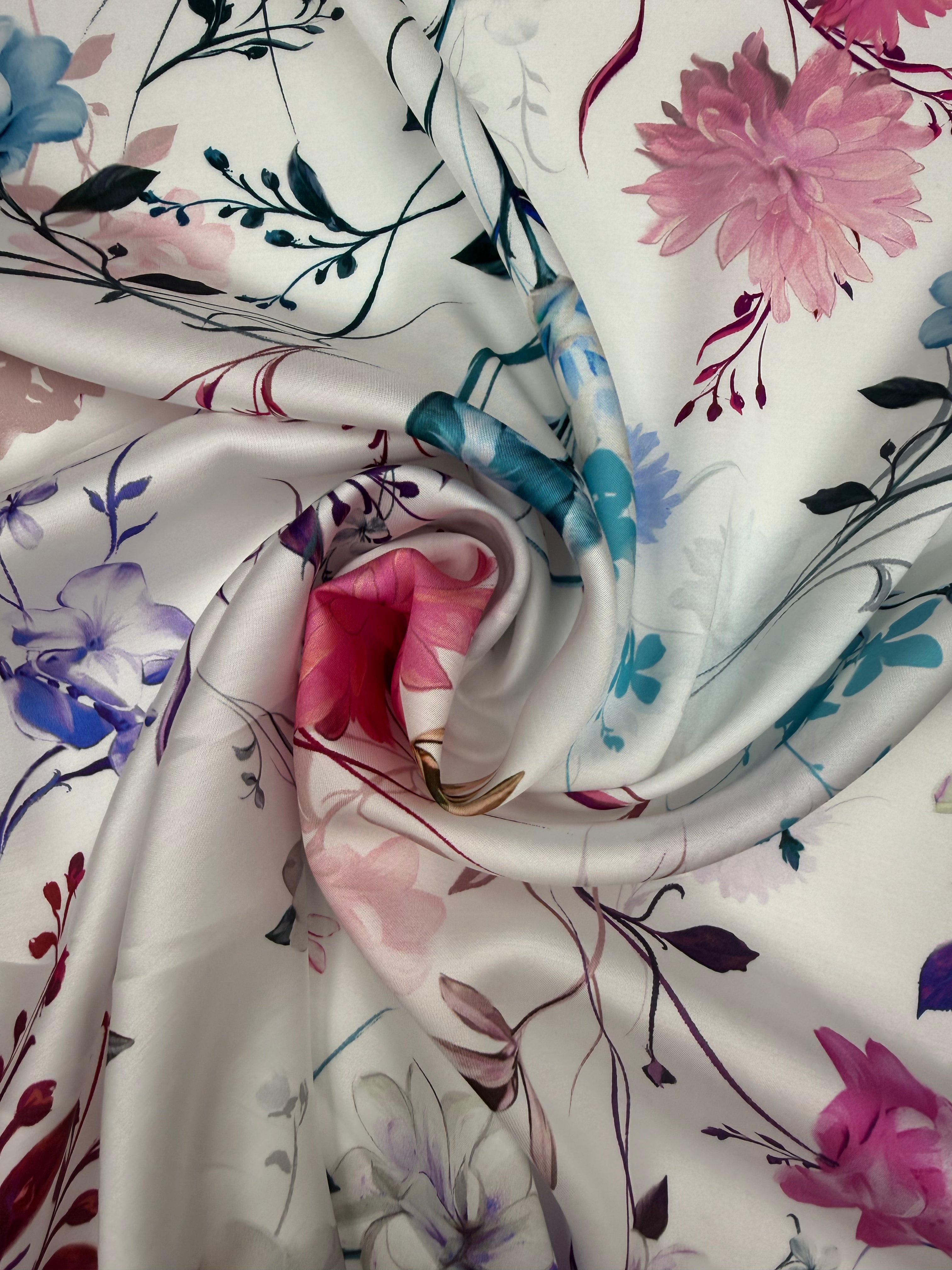 Viscose satijn binding klassieke bloem