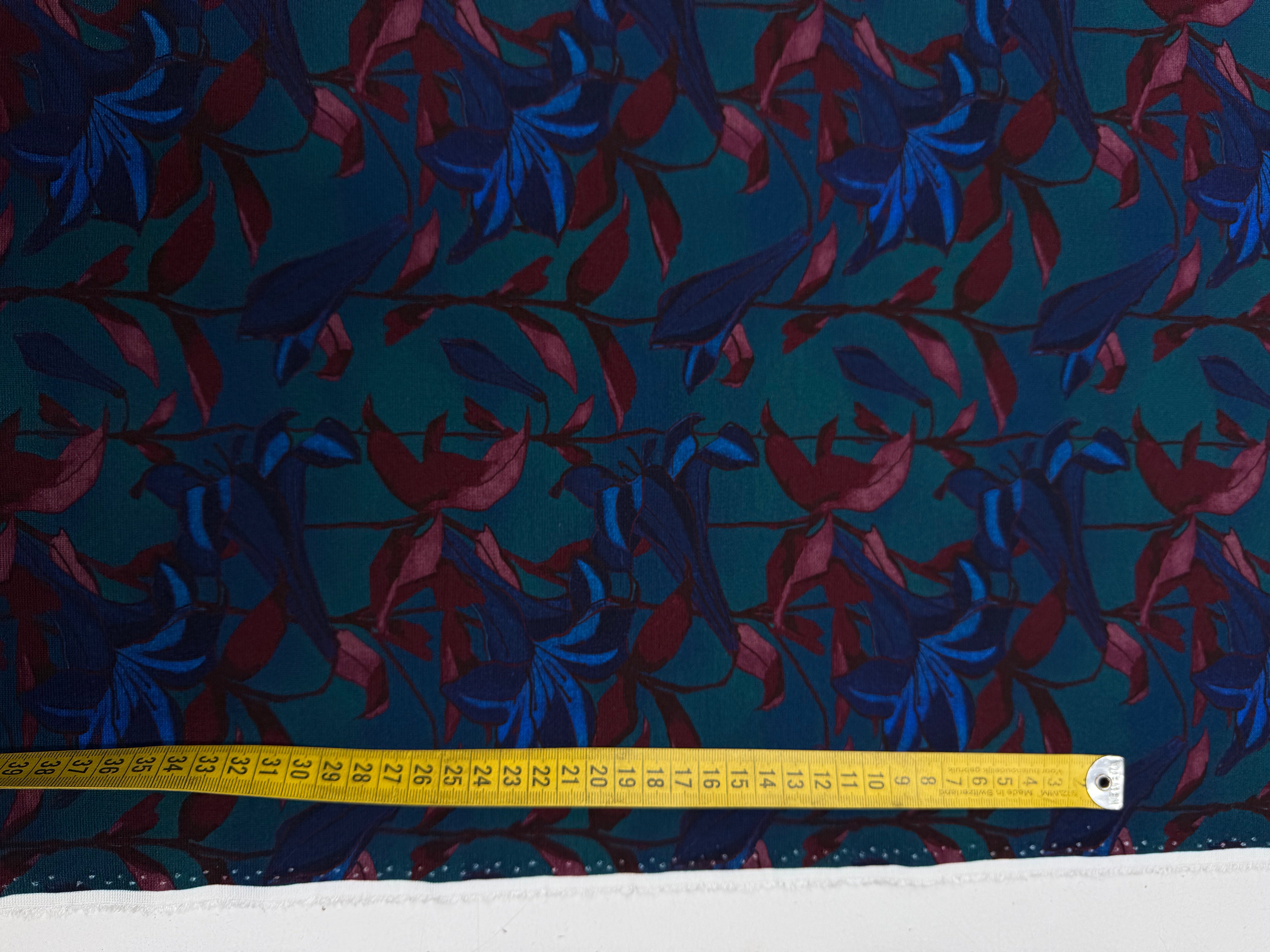 Exclusive design punta floral petrol small