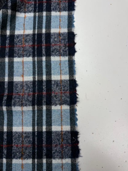 Wollen ruit brushed blauw tinten