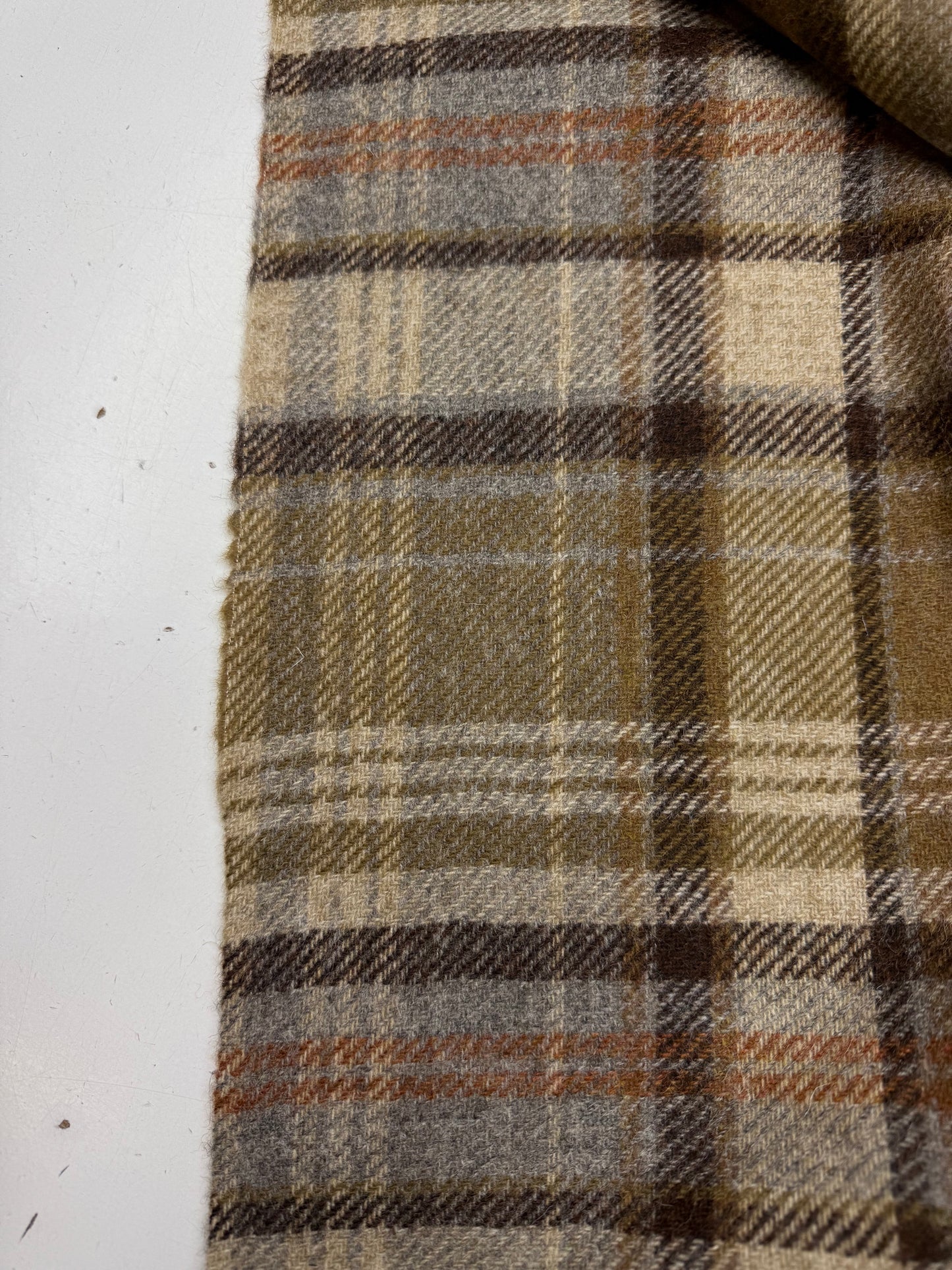 Wool check ochre beige brown purple 4. gray