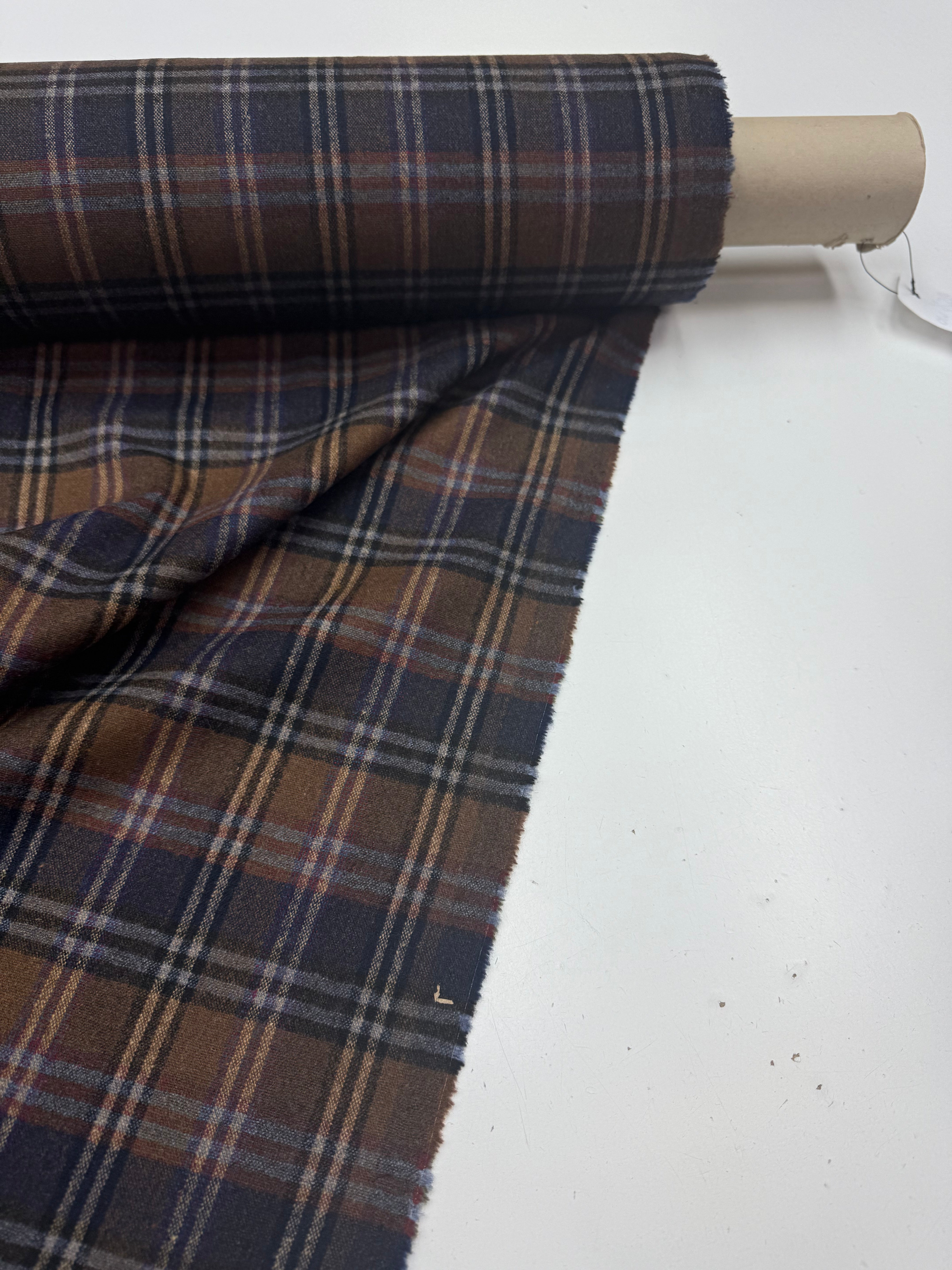 Wool plaid brown blue shades no. 9
