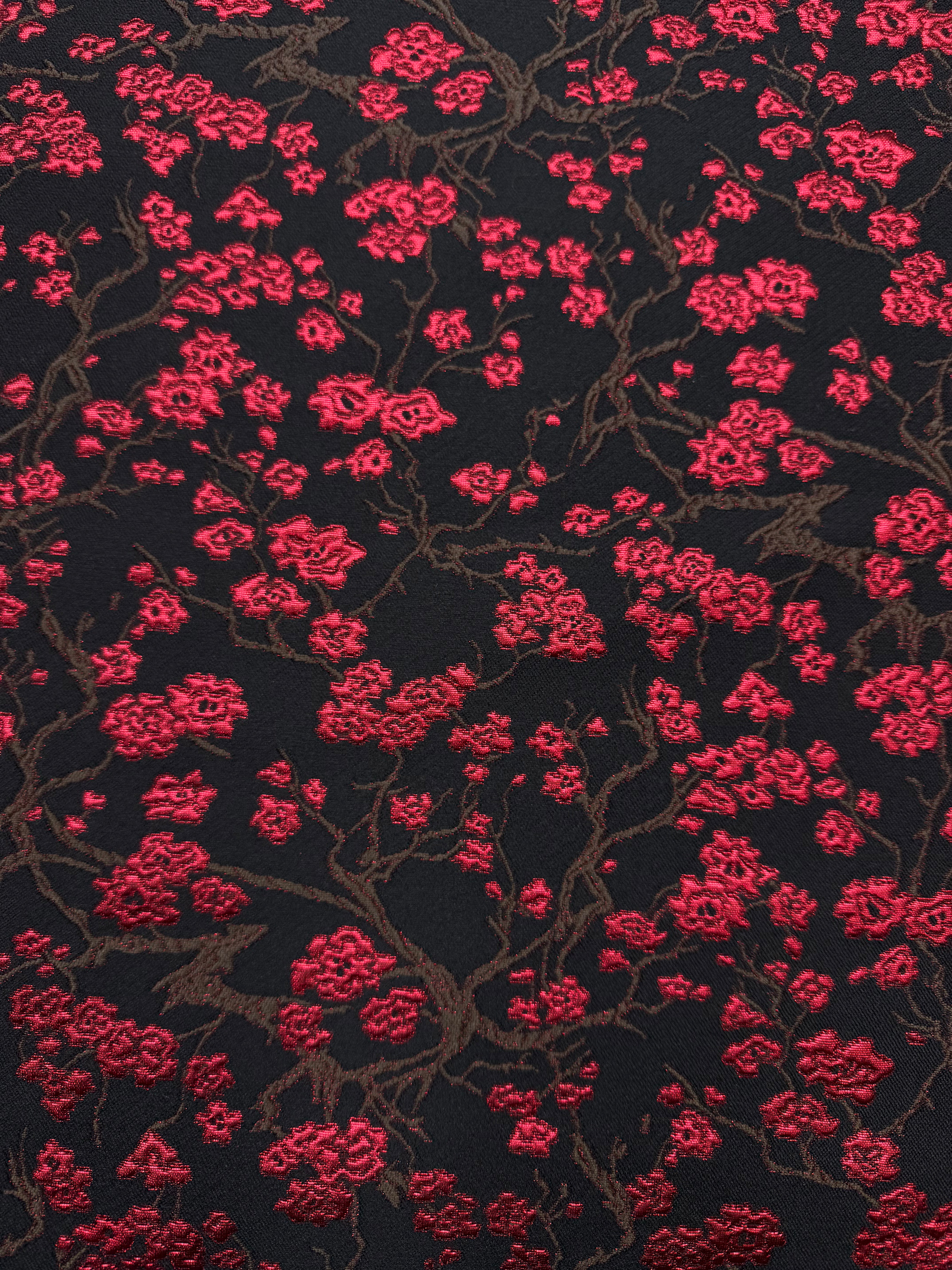 Jacquard black red small flower