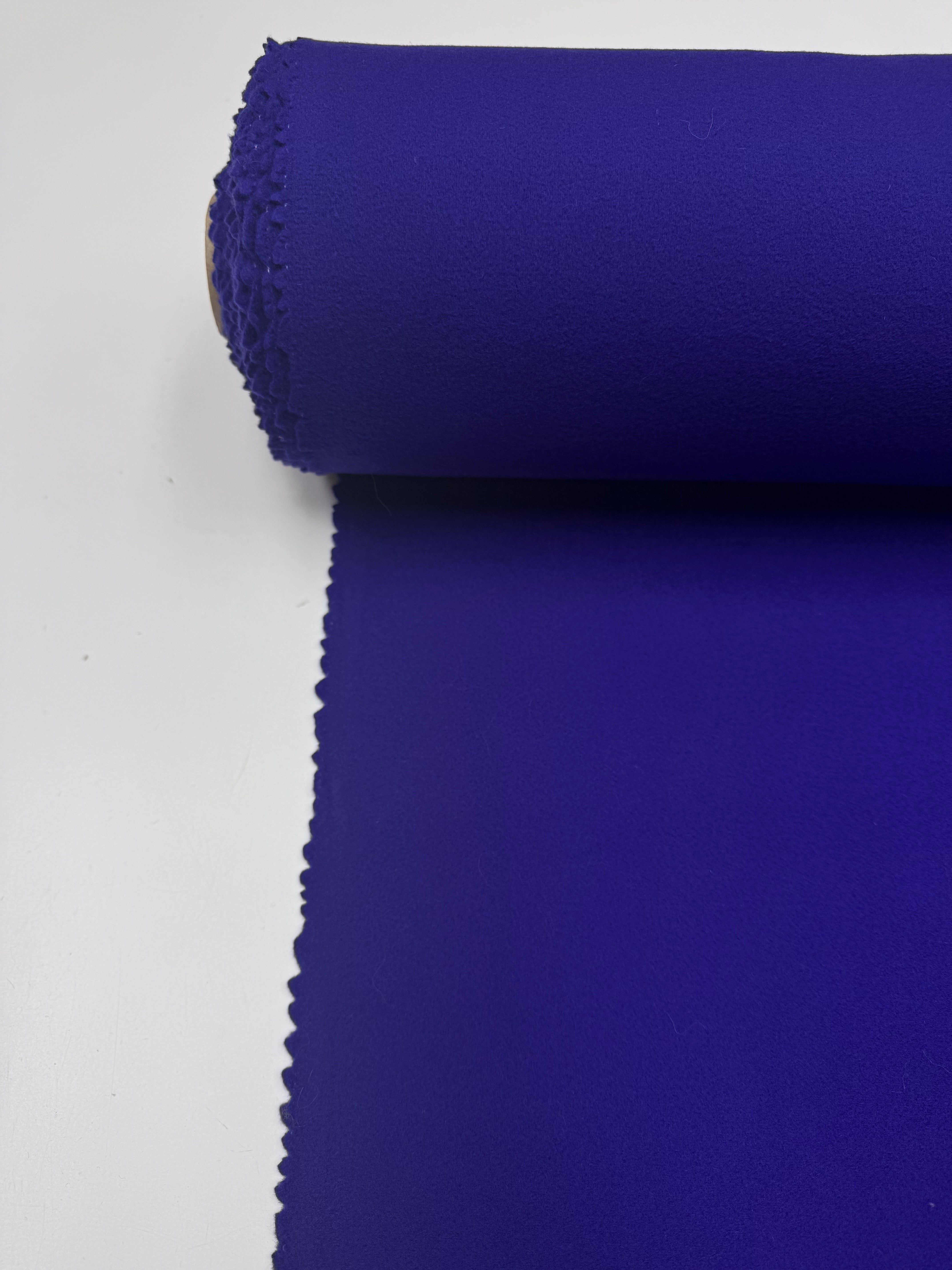 Purple wool coat fabric fleece look