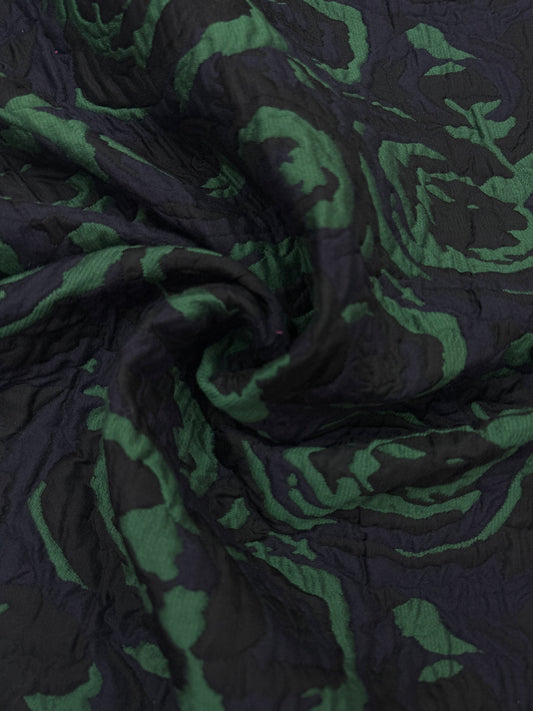 Jacquard 3d floral blue green black