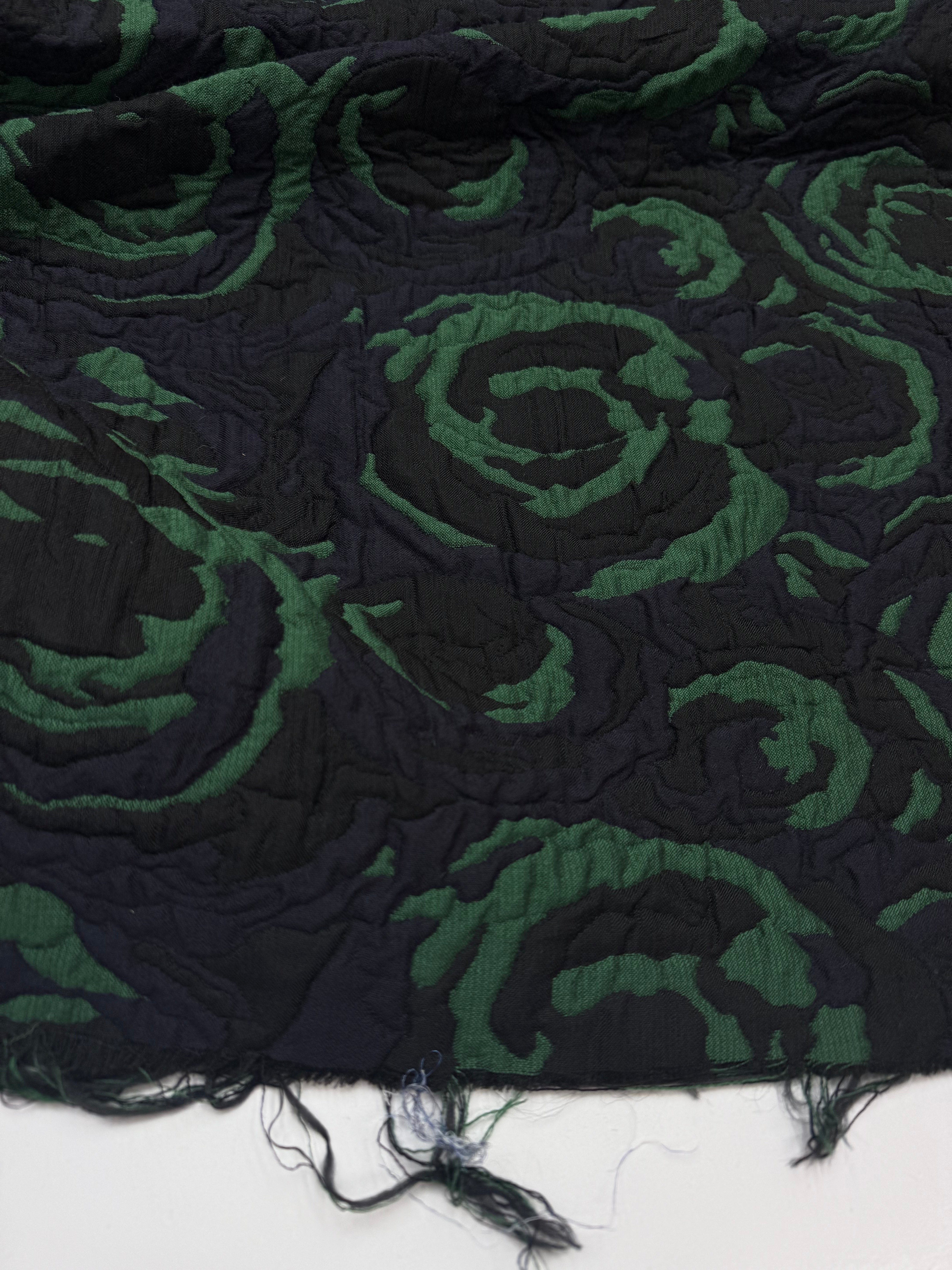 Jacquard 3d floral blue green black