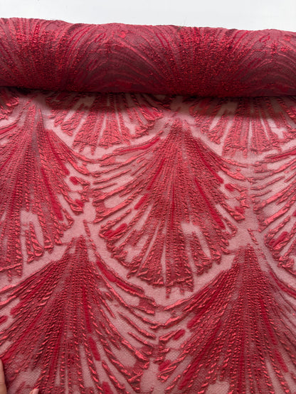 Poly lurex art deco in rood