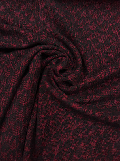 Wol jacquard geweven rood zwart
