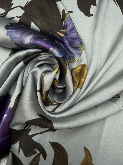 Zijden satijn print stretch