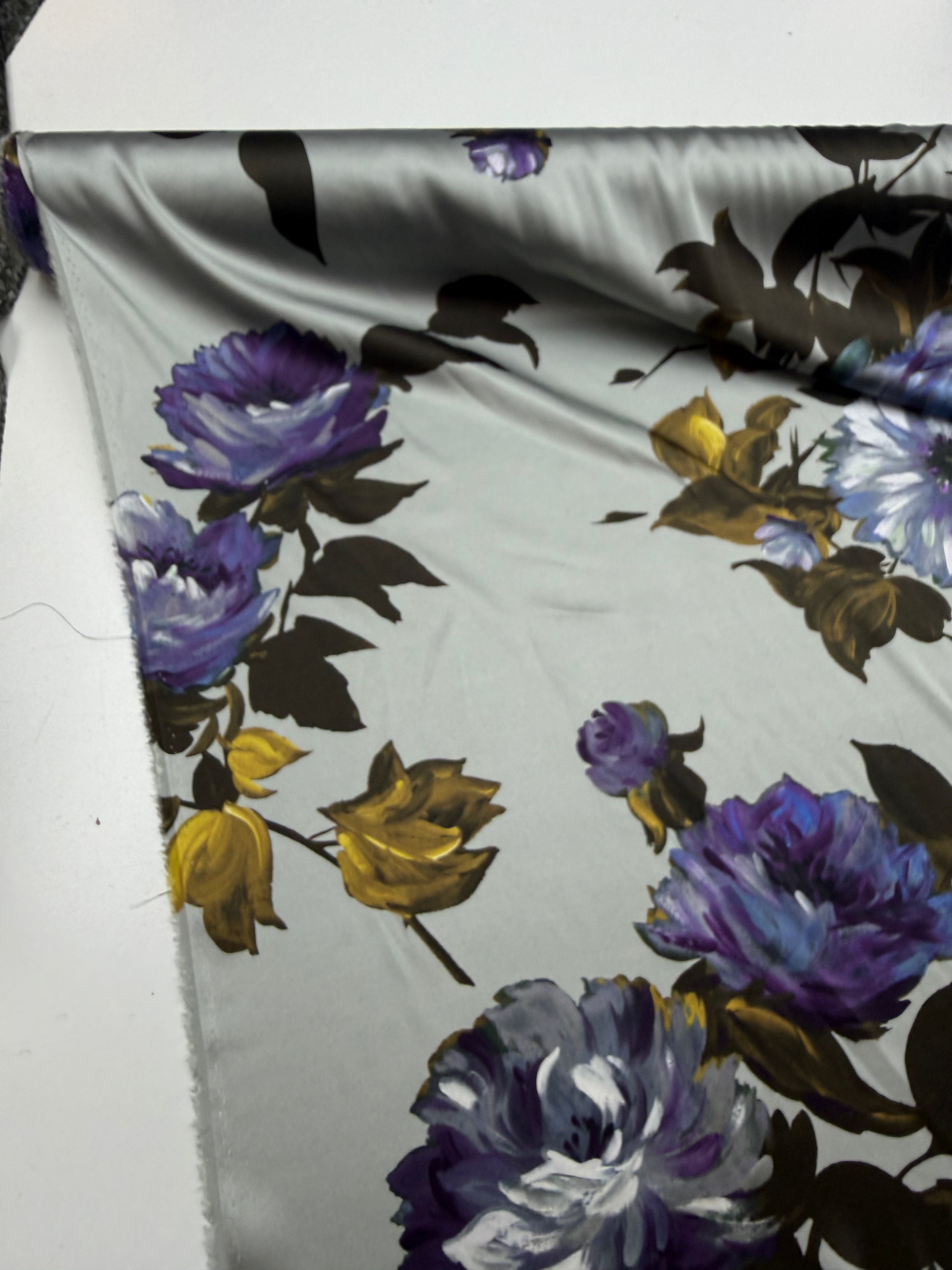 Zijden satijn print stretch
