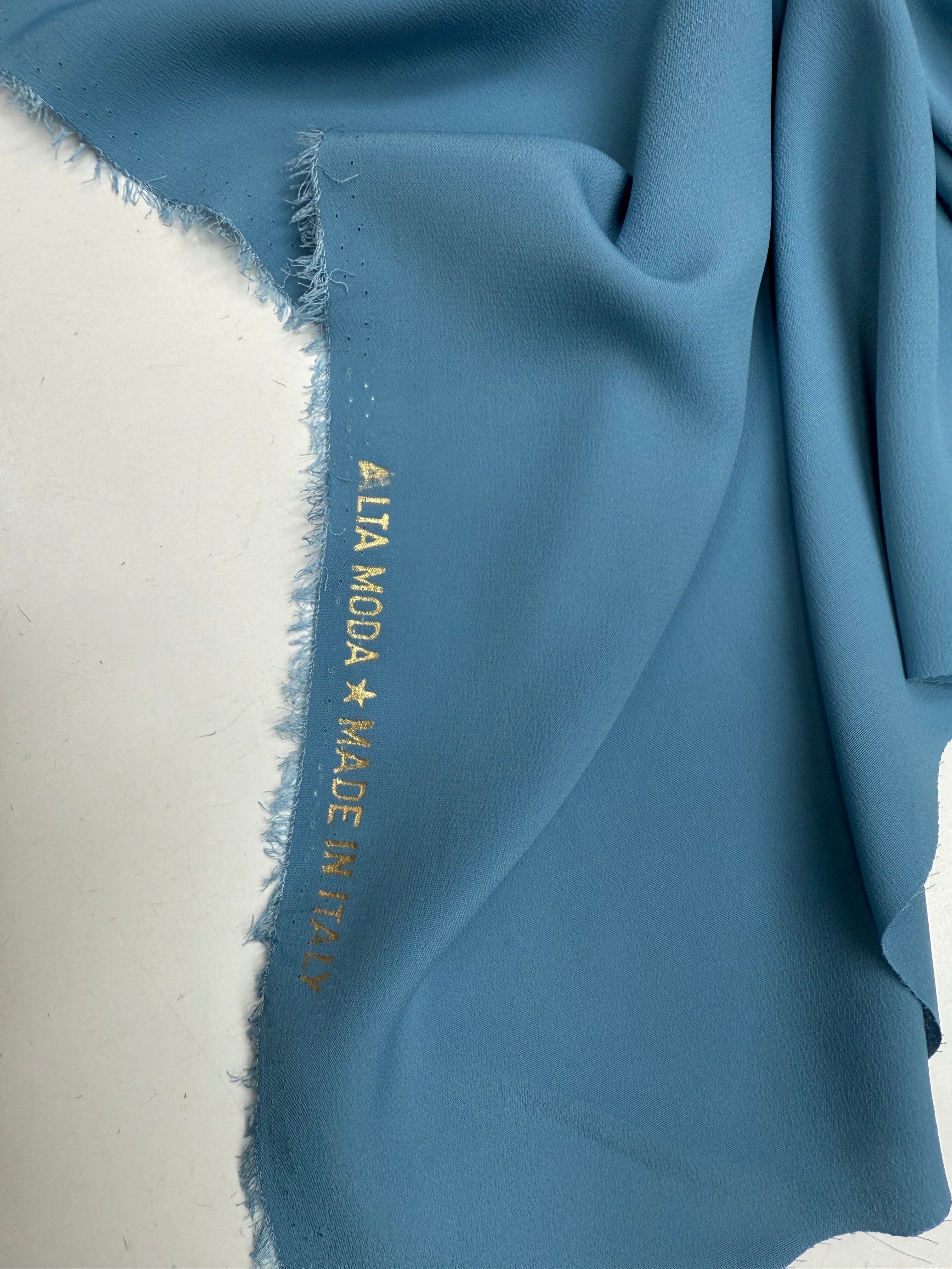 Crepe acetate silk medium blue