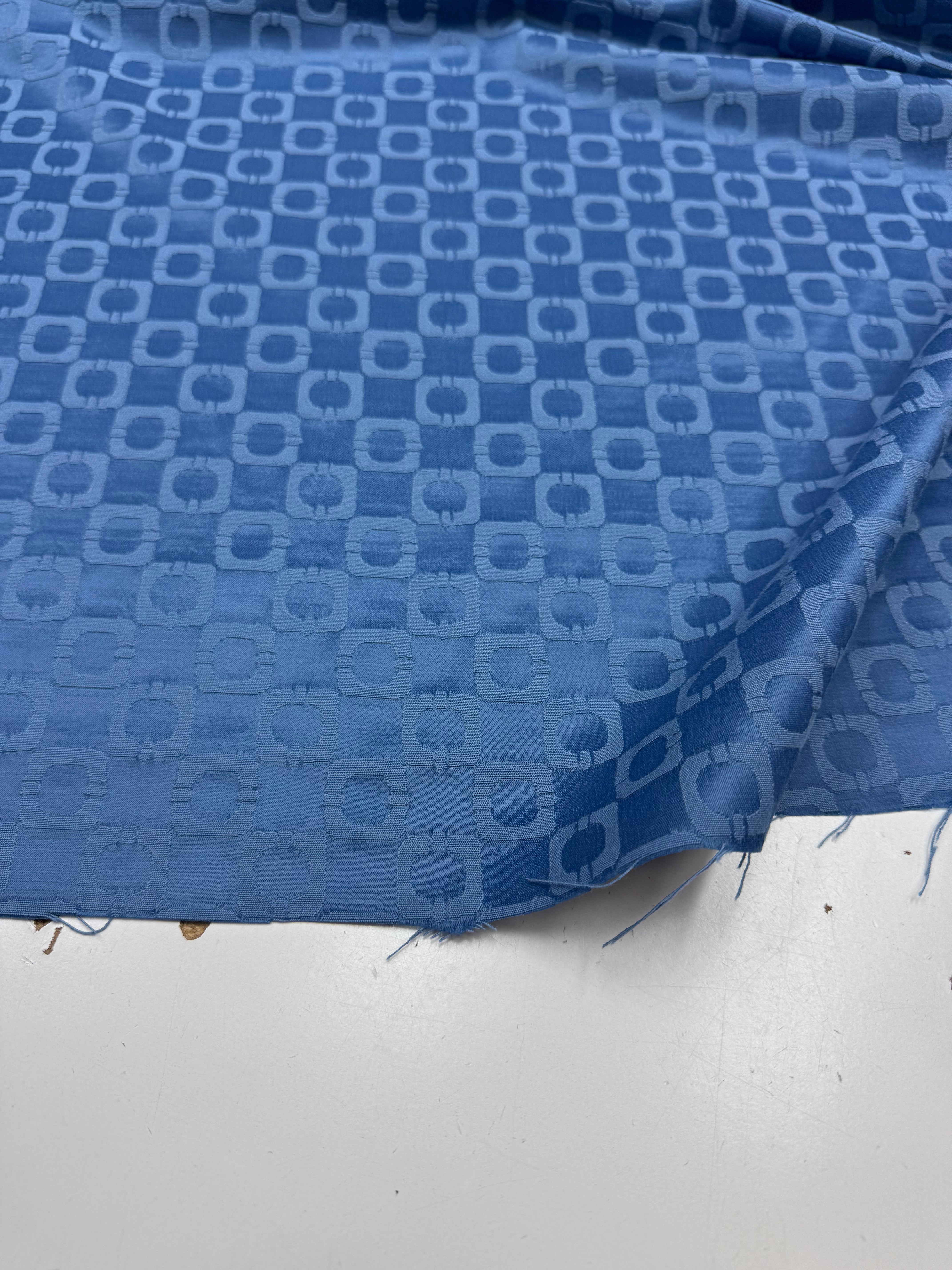 Jacquard blue cotton
