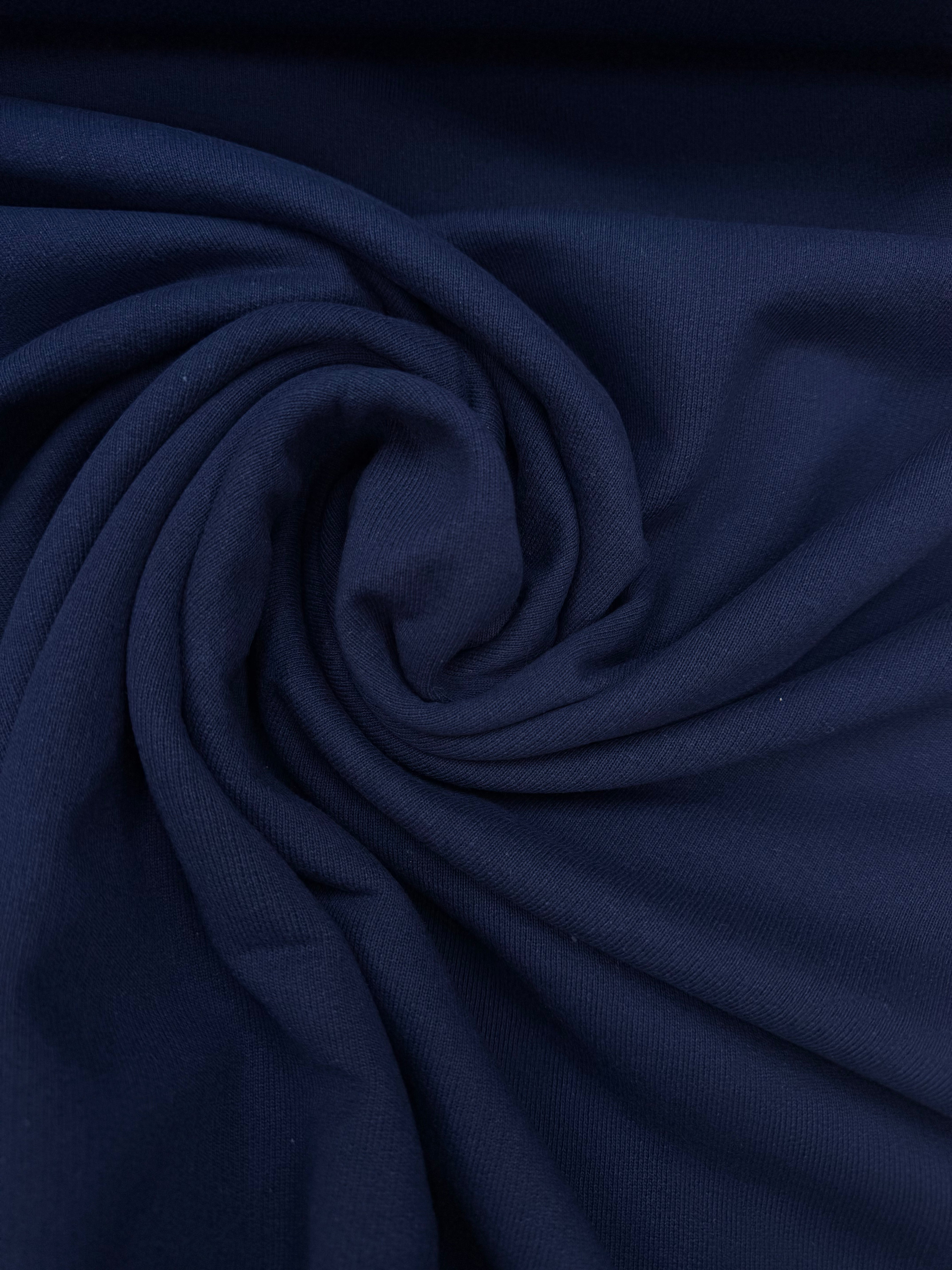 French Terry bio katoen donker blauw.