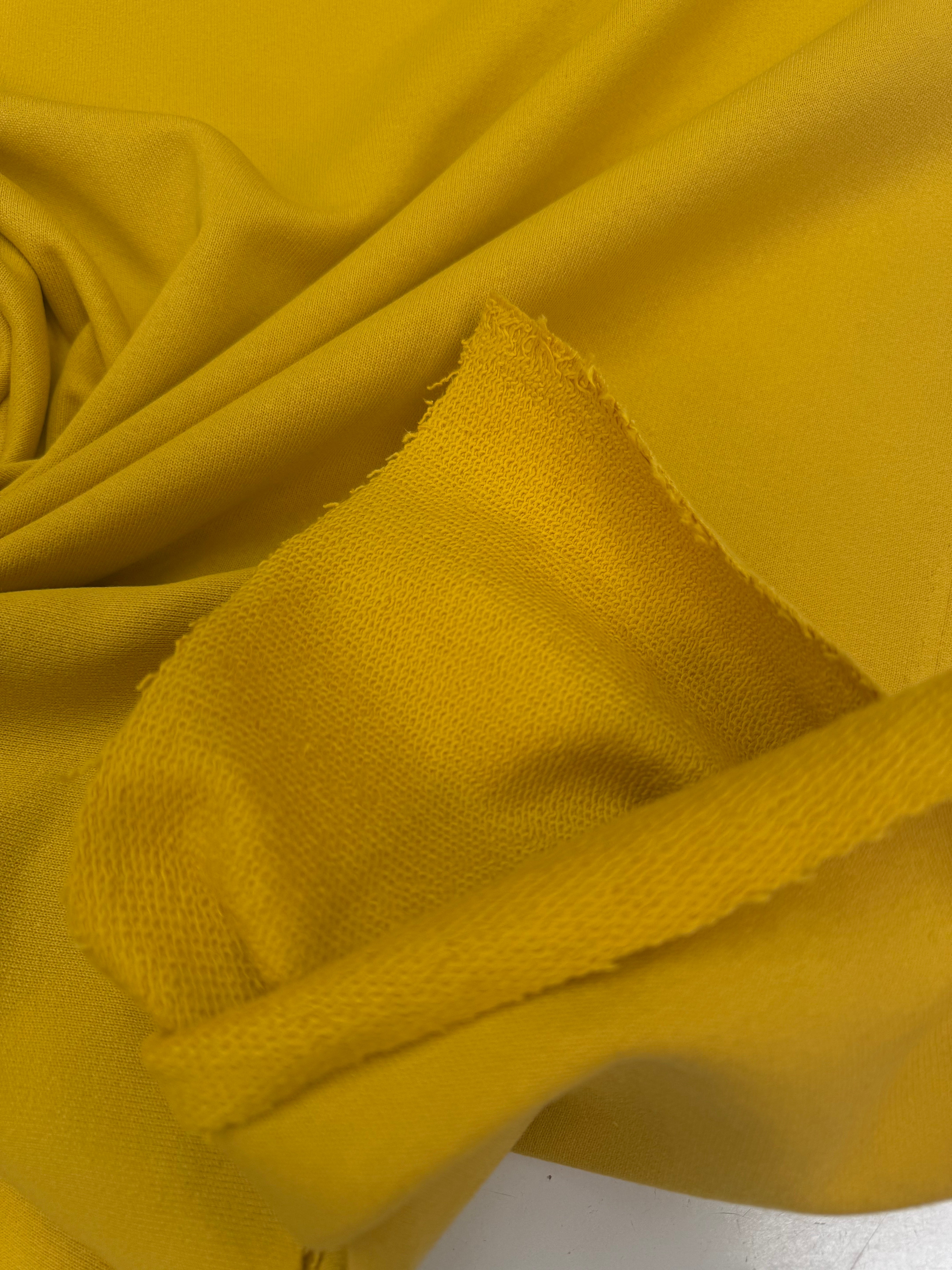 French Terry organic cotton cream Maize yellow