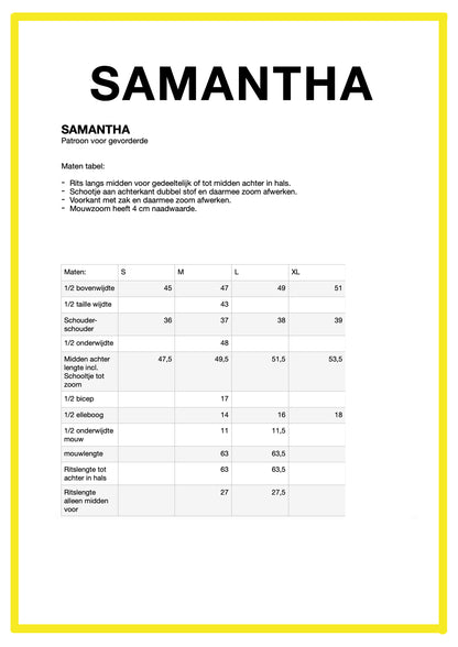 Patroon Samantha geprinte versie
