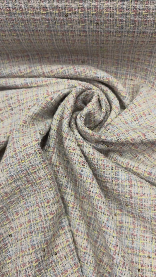 Boucle summer cotton blend pastel