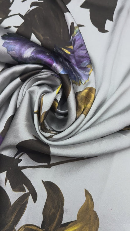 Zijden satijn print stretch