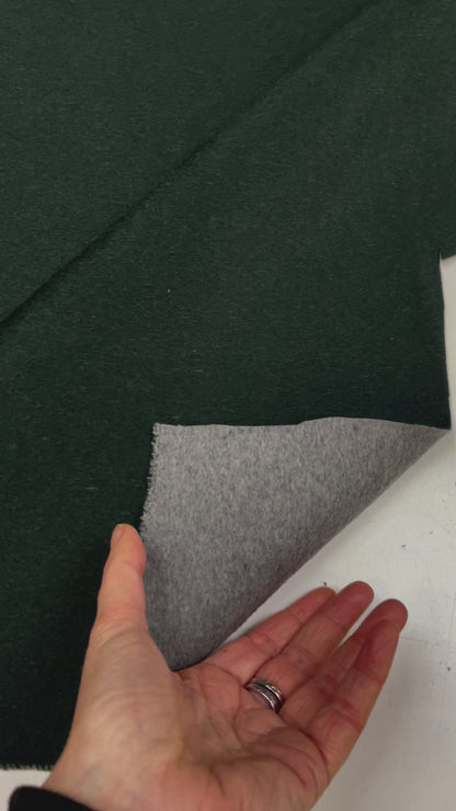 Splitable double face wool cashmere wool dark green/ grey melee